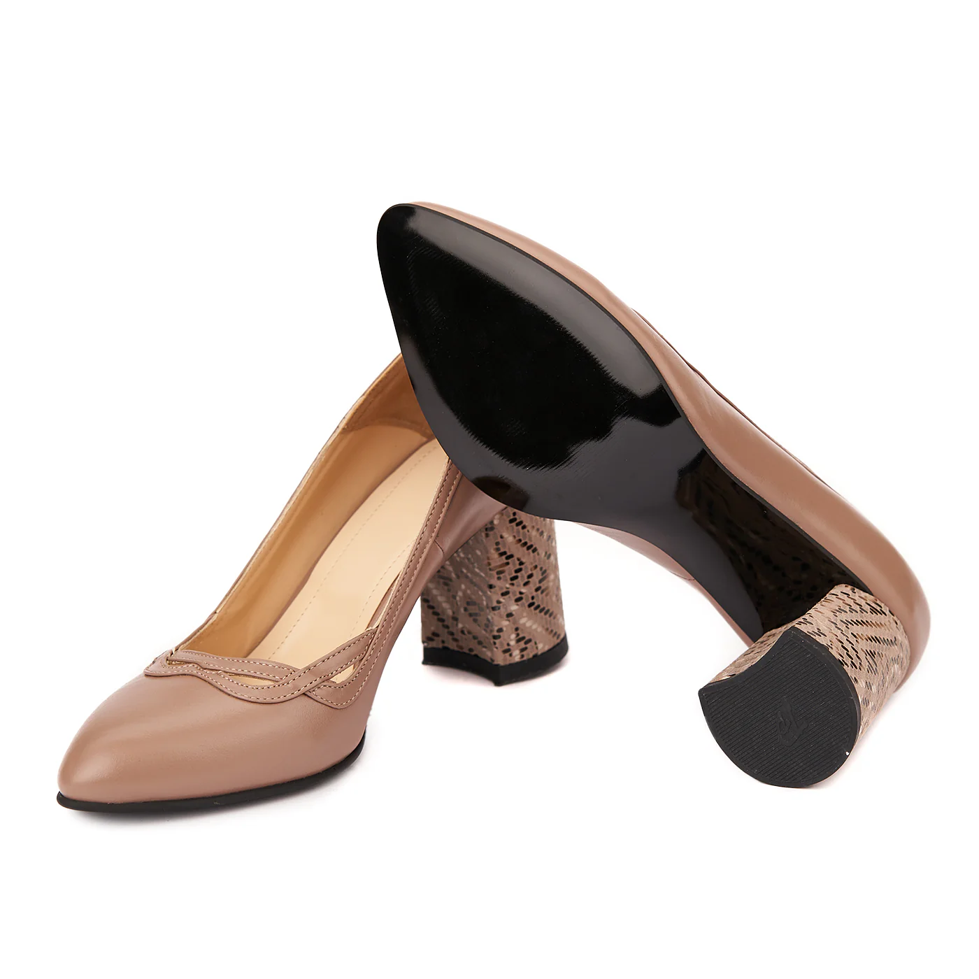 Pantofi cu Toc Gros Piele Eleganti 4247 - Image 3