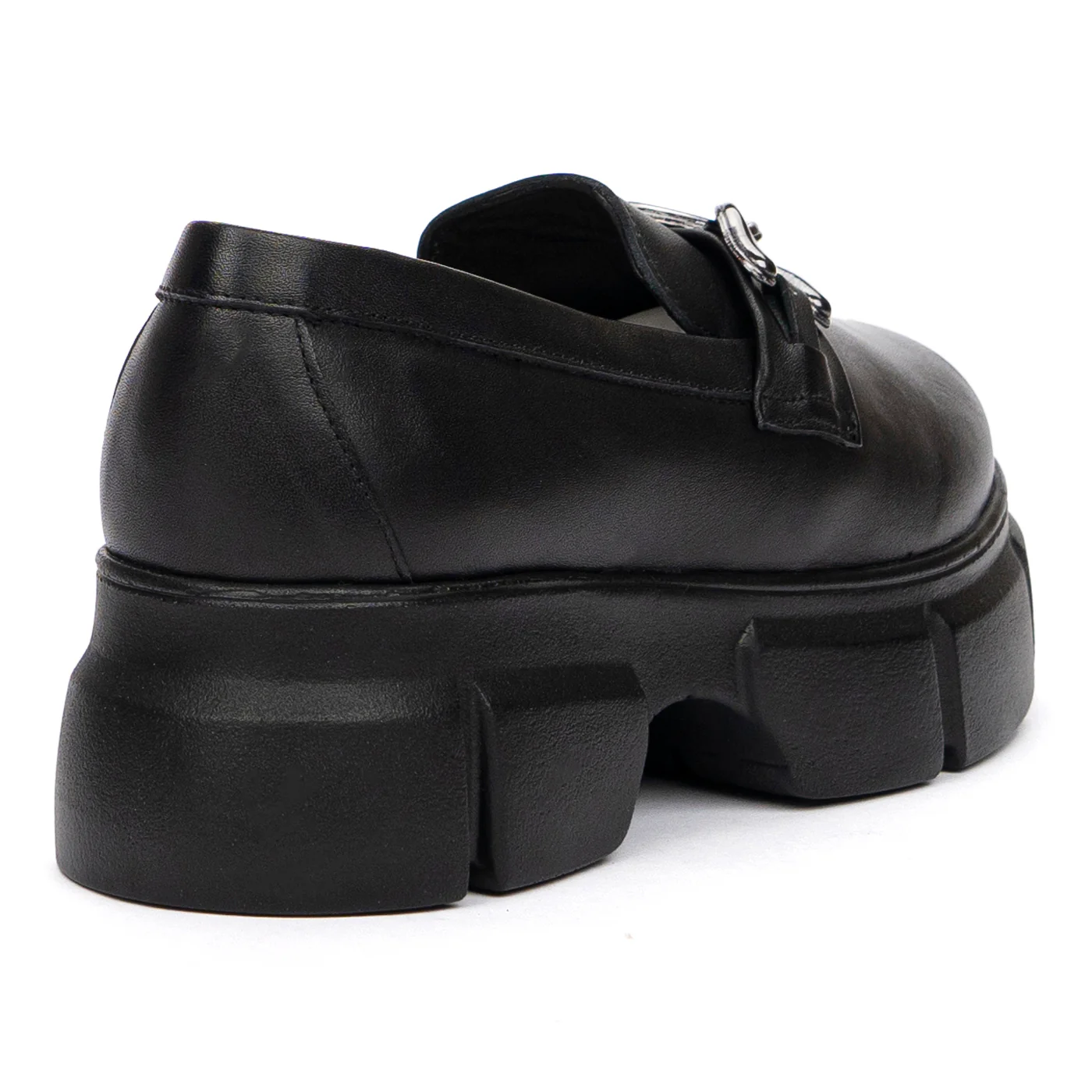 Pantofi Dama Casual cu Toc 5 Cm Negri din Piele 8530 - Image 2