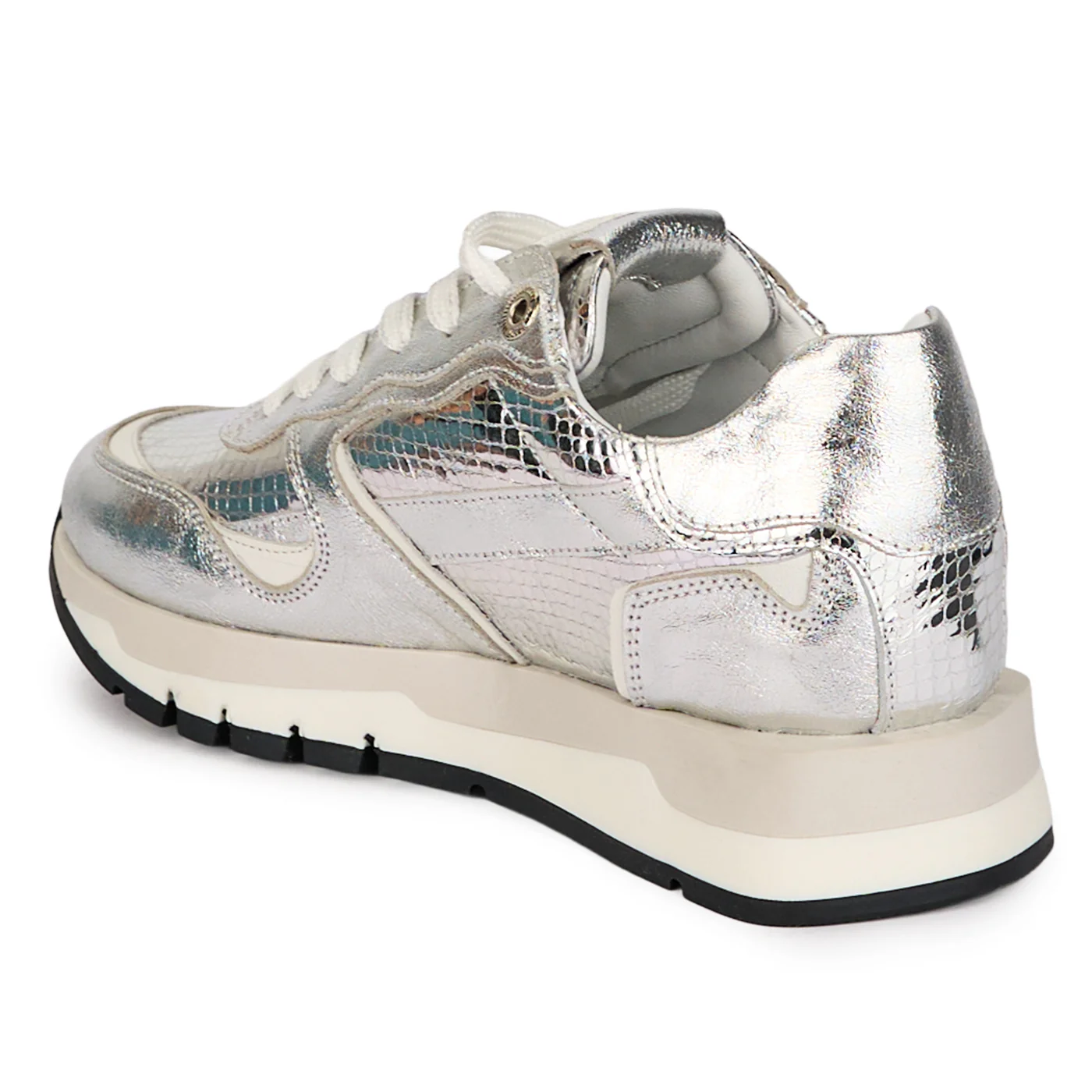 Pantofi dama casual din piele naturala argintie 18486 - Image 2