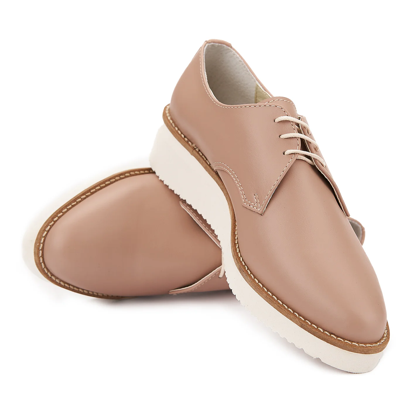 Pantofi dama casual din piele naturala bej 1520 - Image 5