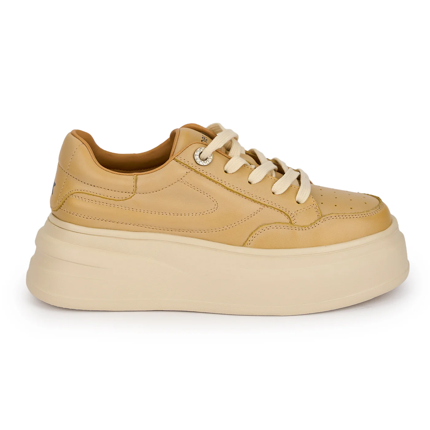 Pantofi dama casual din piele naturala bej 18865