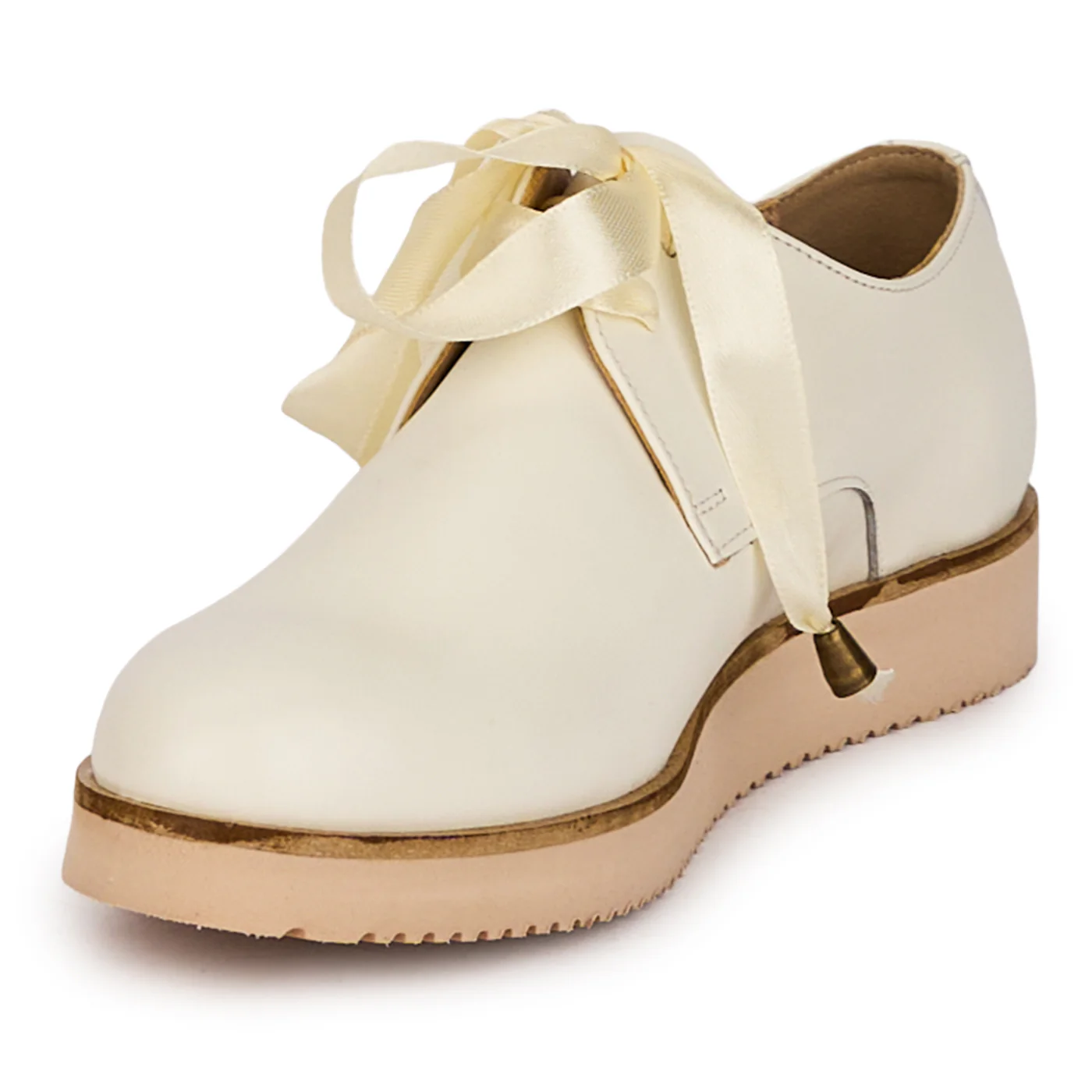 Pantofi dama casual din piele naturala crem 18540 - Image 3