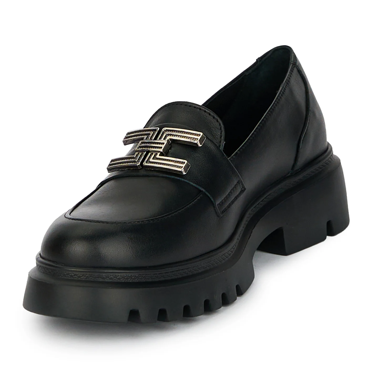 Pantofi dama casual din piele naturala cu accesoriu metalic 17916 - Image 3