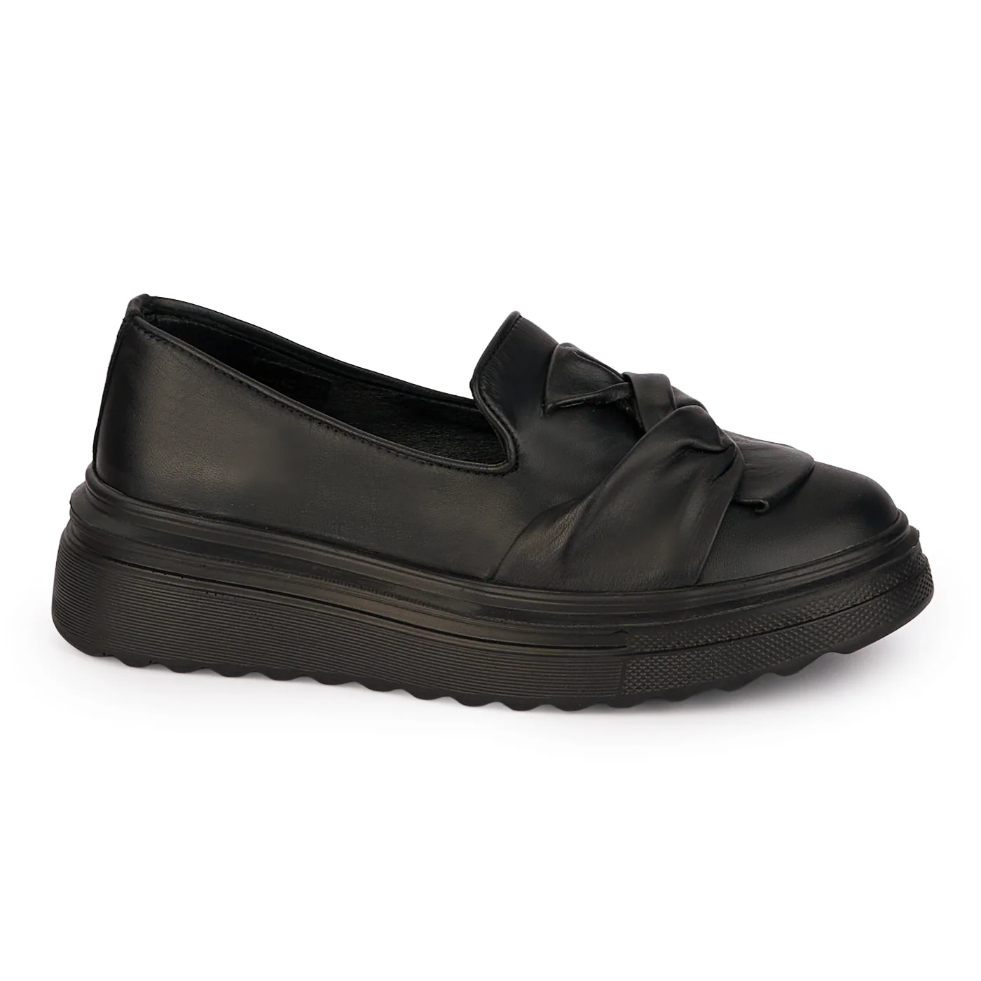 Pantofi dama casual din piele naturala neagra 18481