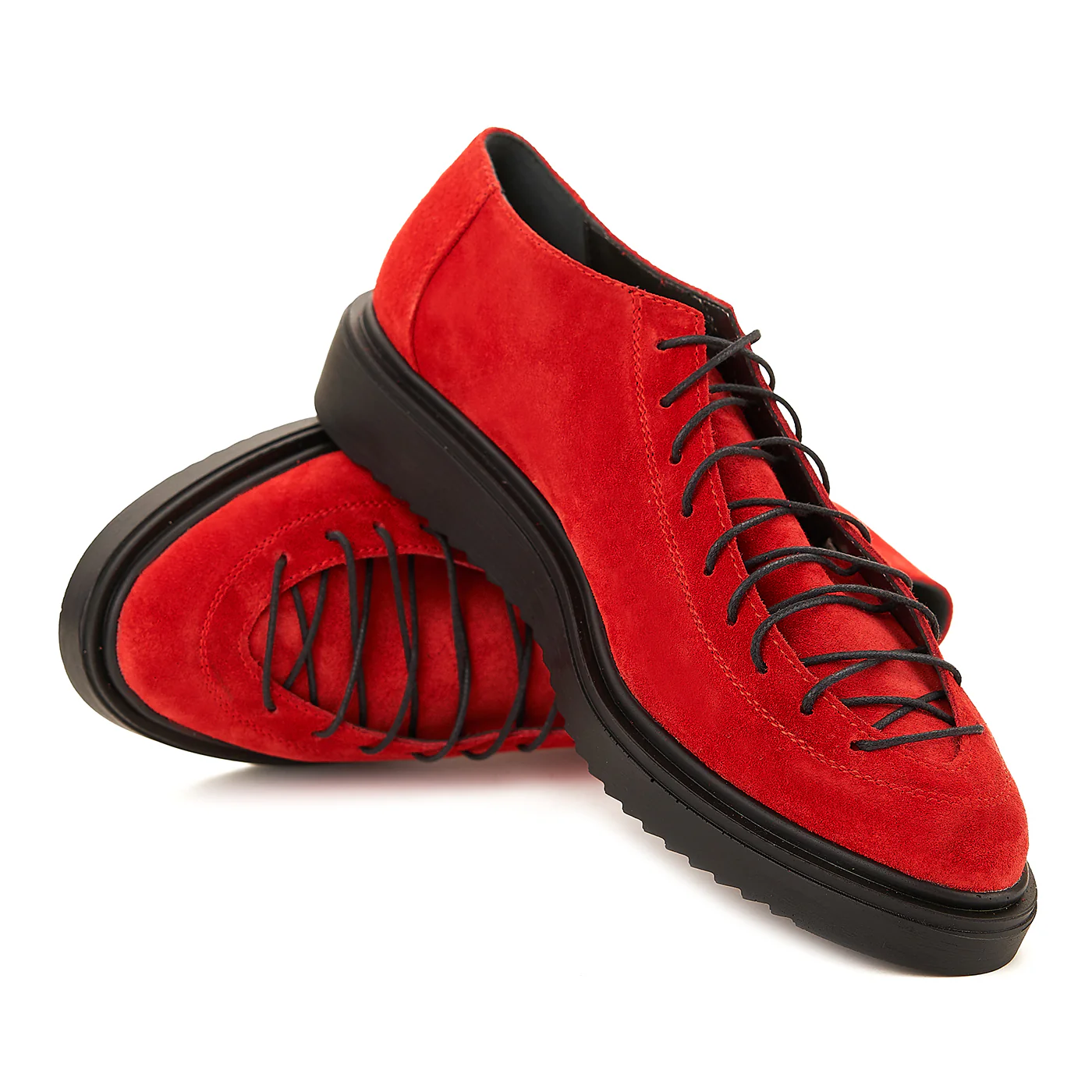 Pantofi dama casual din piele naturala rosie 1403 - Image 4