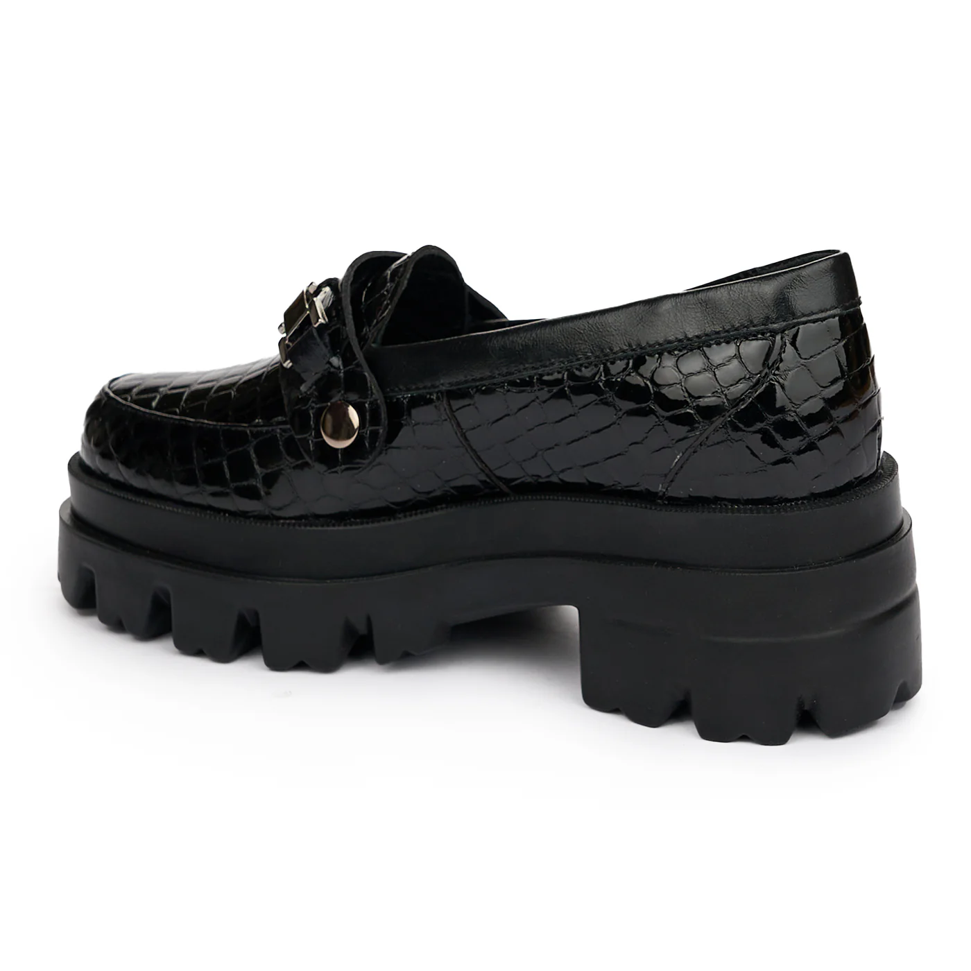 Pantofi dama cu doua accesorii din piele naturala neagra 12861 - Image 3