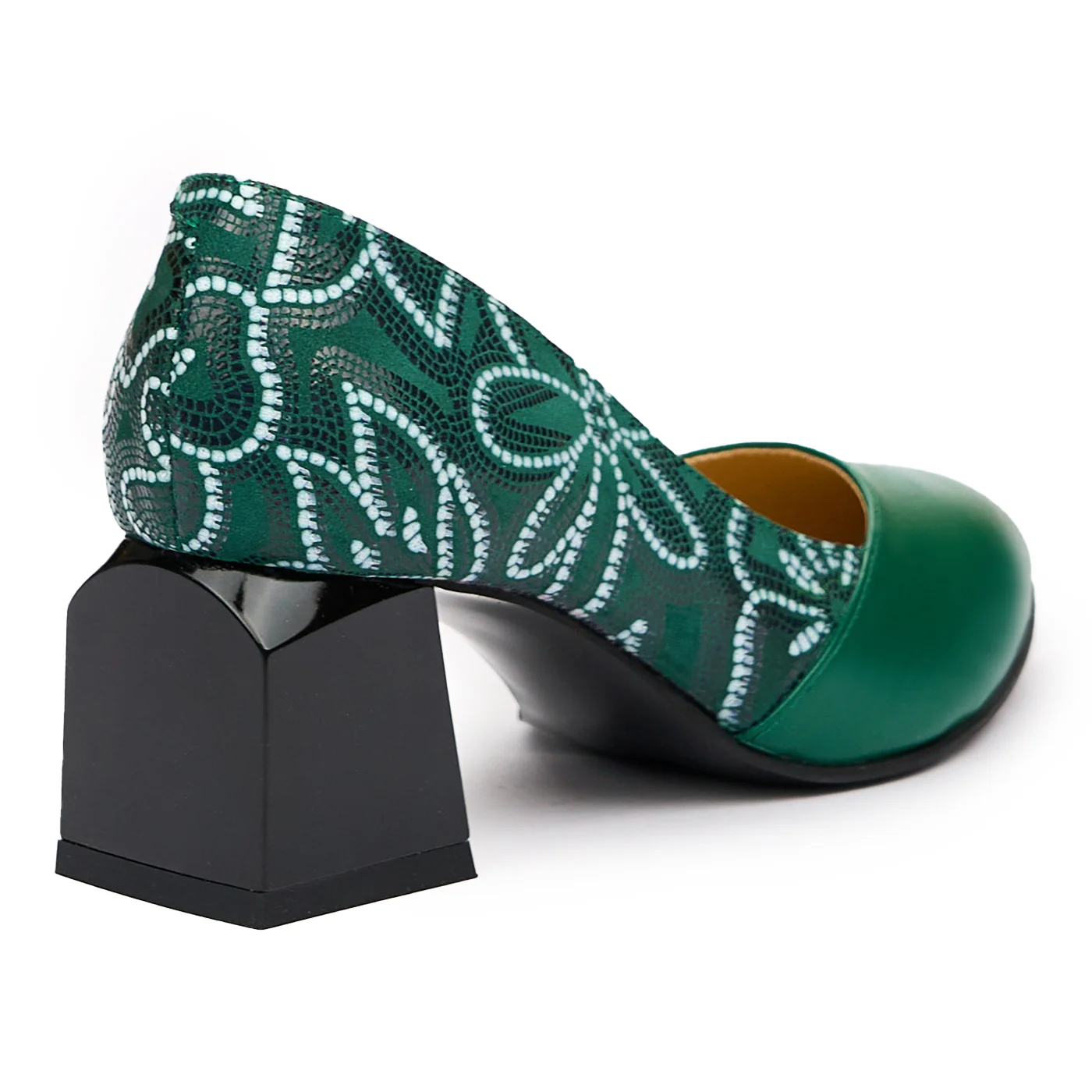 Pantofi dama cu toc gros din piele naturala 9787 - Image 2