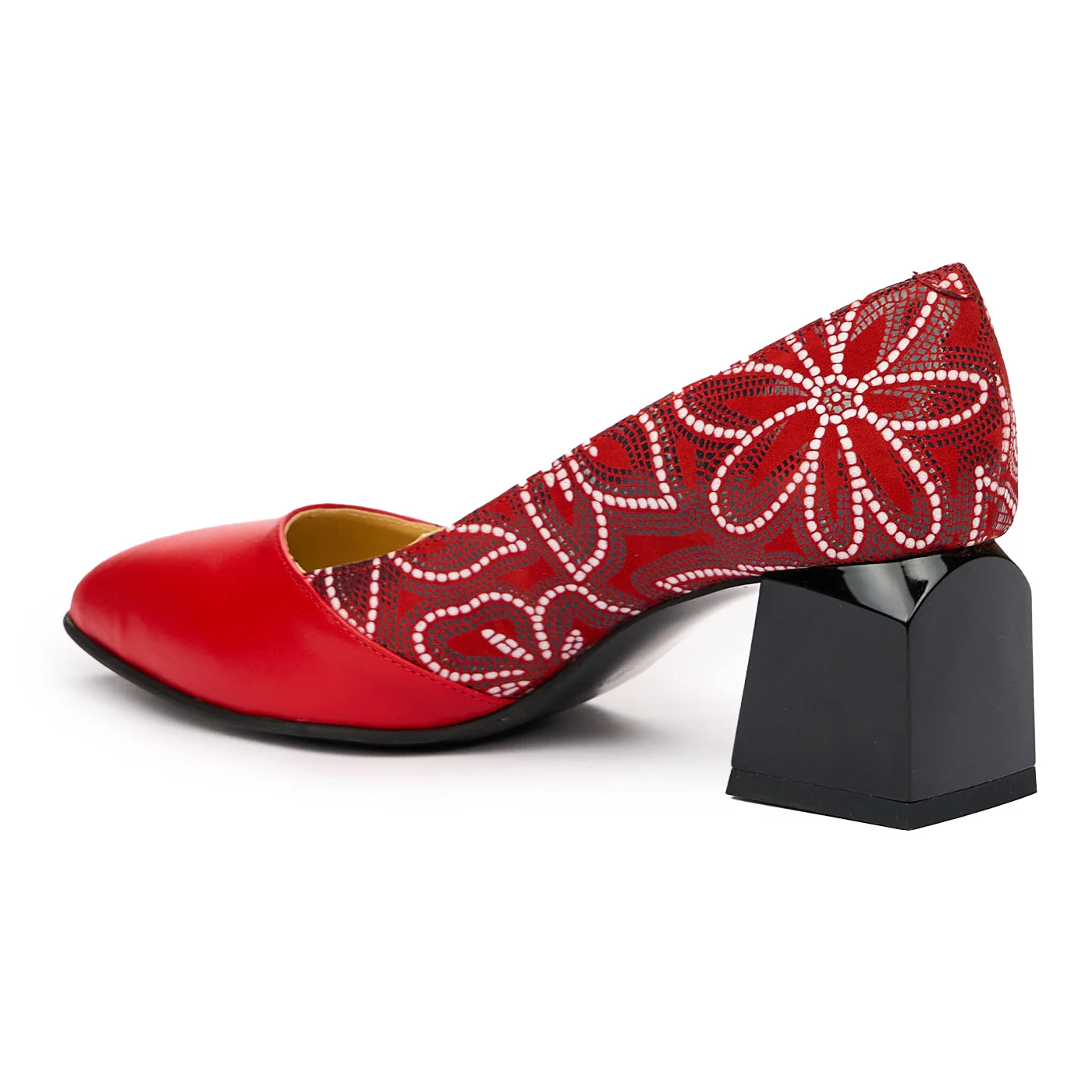Pantofi dama cu toc gros din piele naturala 9788 - Image 3