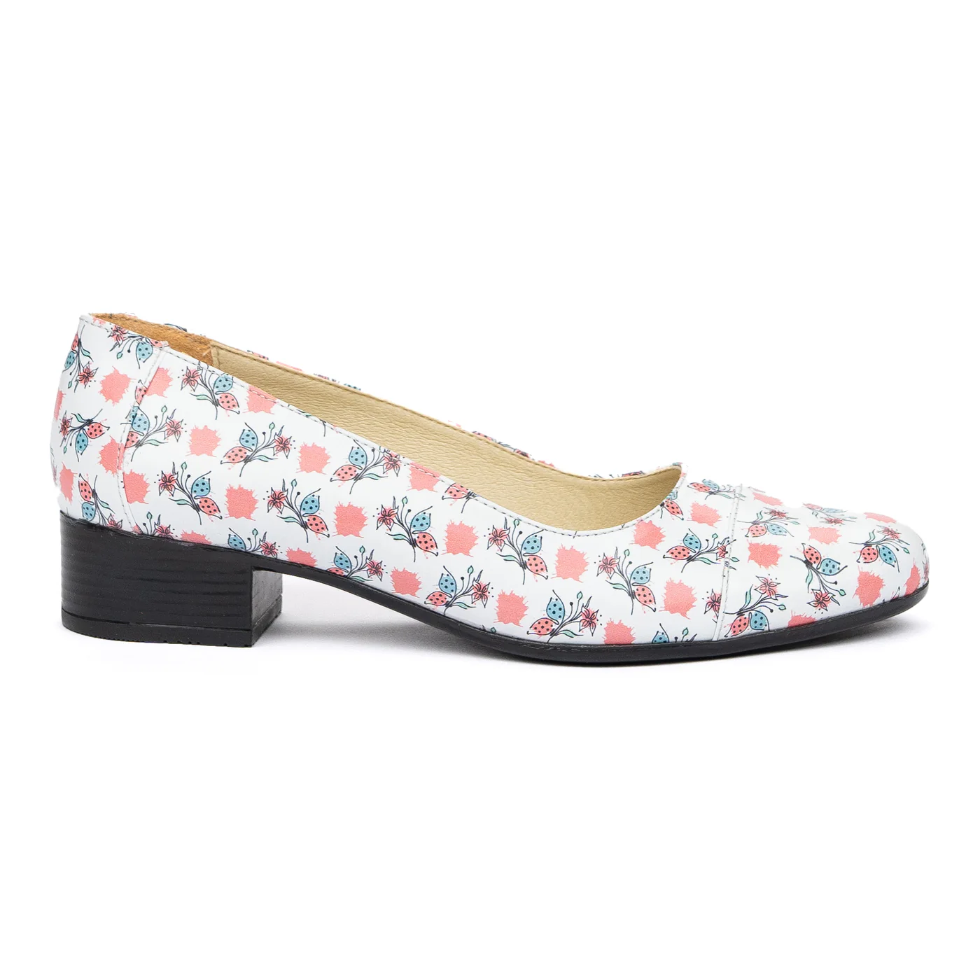 Pantofi dama cu toc mic din piele naturala 9651