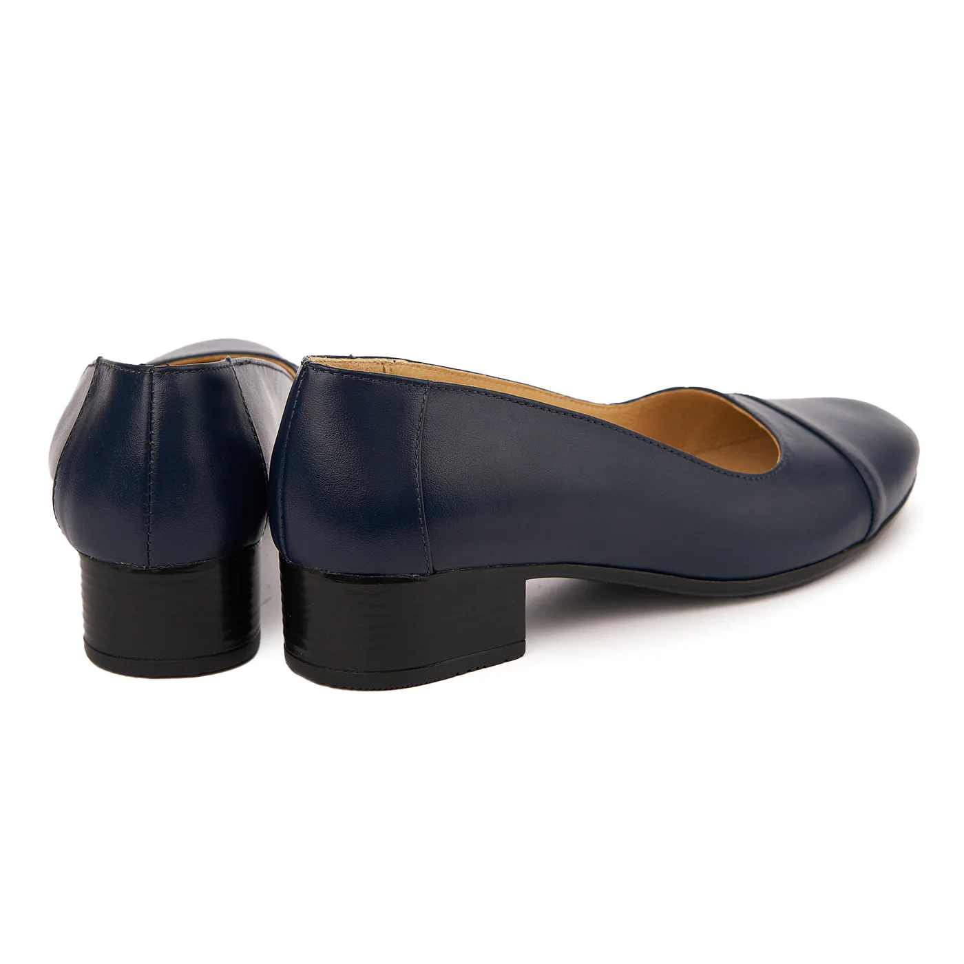 Pantofi dama cu toc mic din piele naturala albastra 8053 - Image 3
