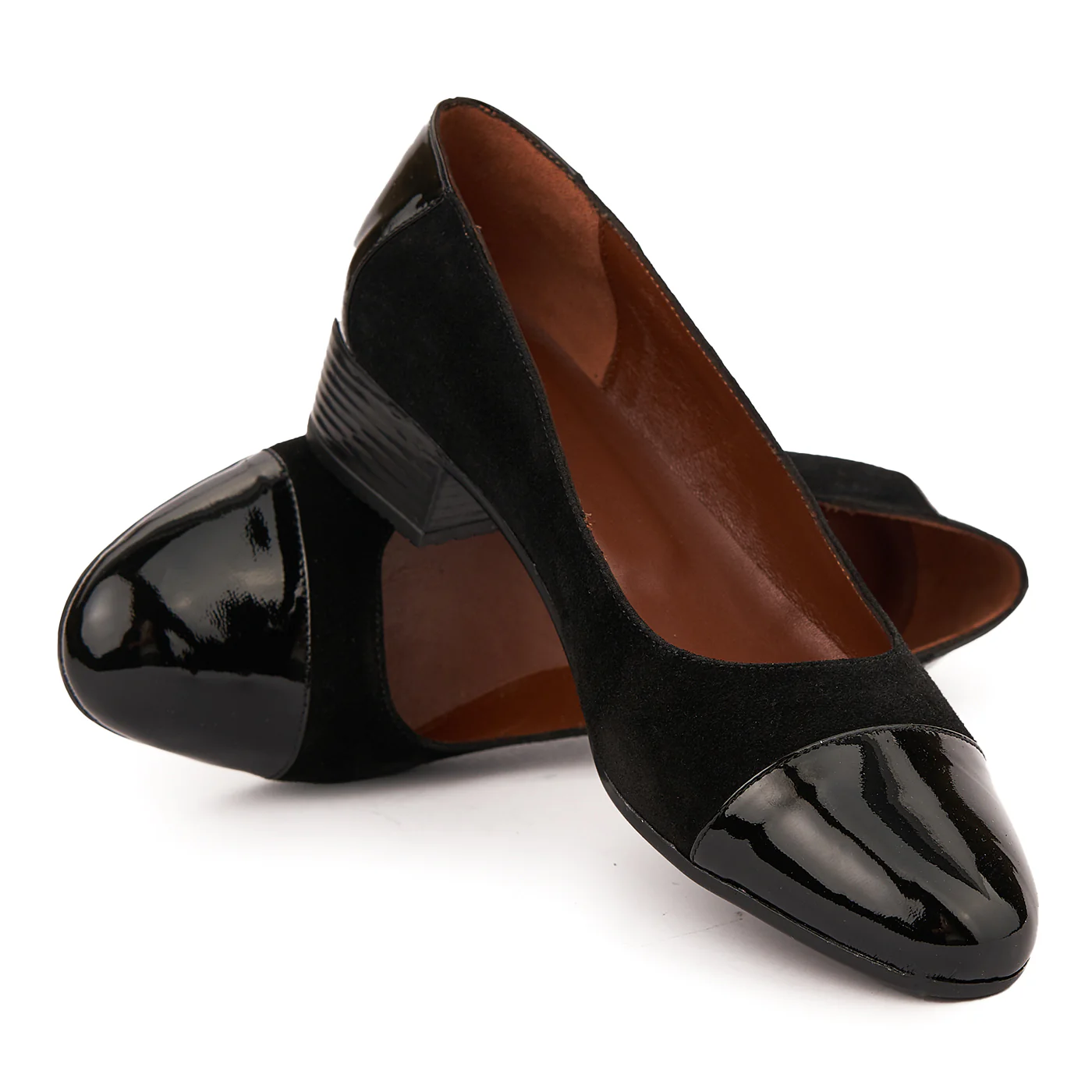 Pantofi dama cu toc mic din piele naturala neagra 8052 - Image 2