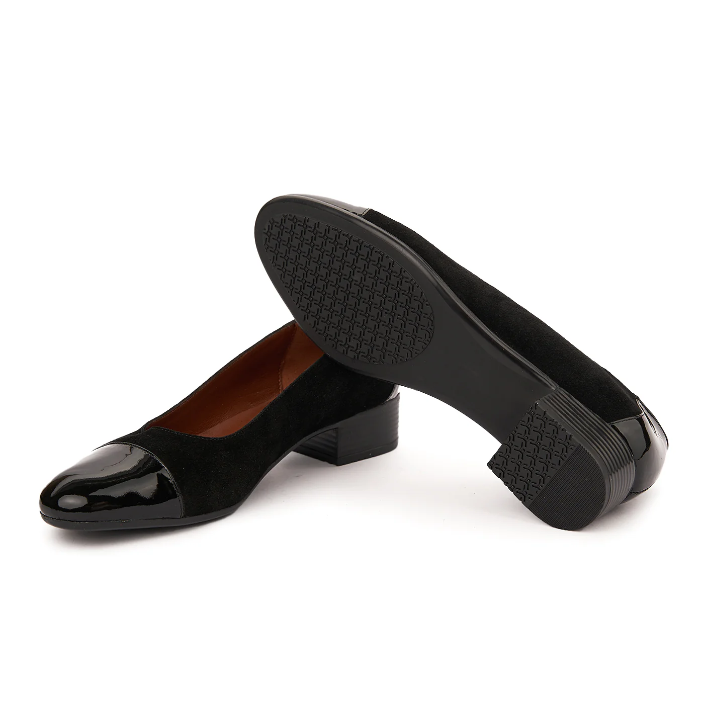 Pantofi dama cu toc mic din piele naturala neagra 8052 - Image 4