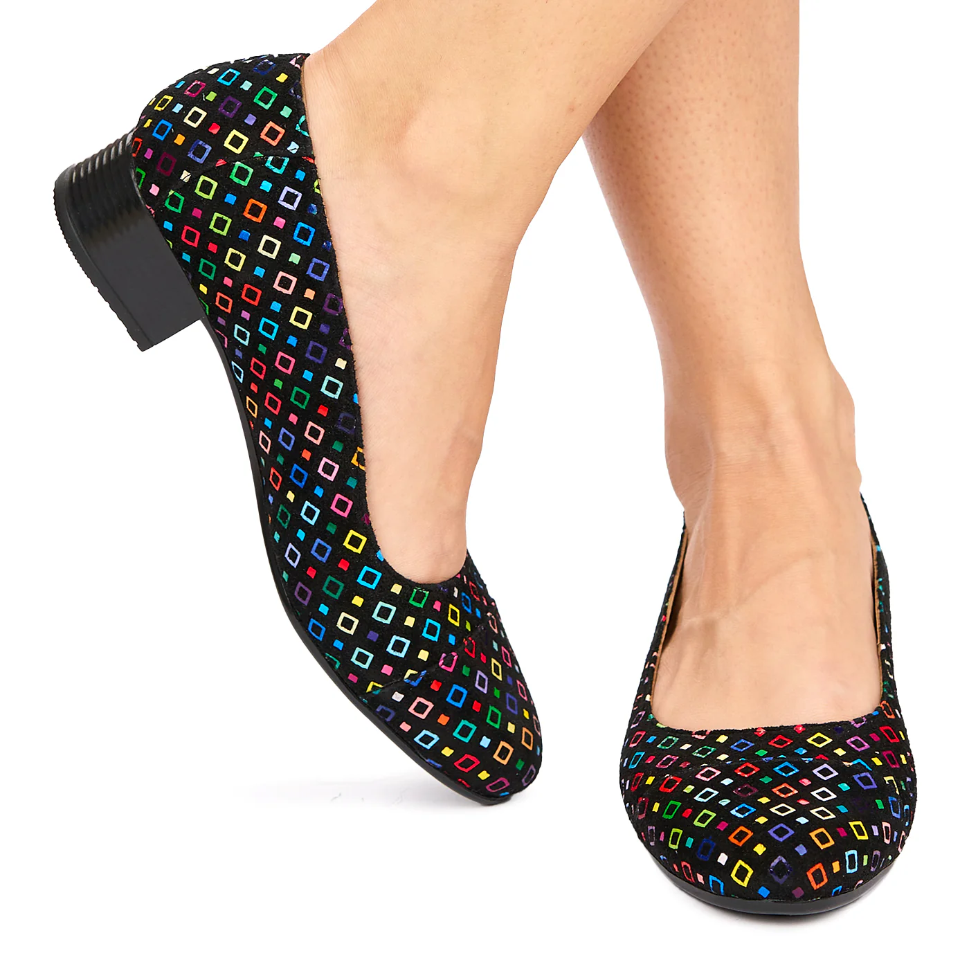 Pantofi dama cu toc mic din piele naturala neagra 9009 - Image 3