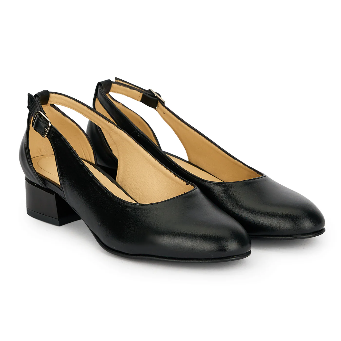 Pantofi dama din piele naturala neagra cu toc mic 3 cm 19403 - Image 4