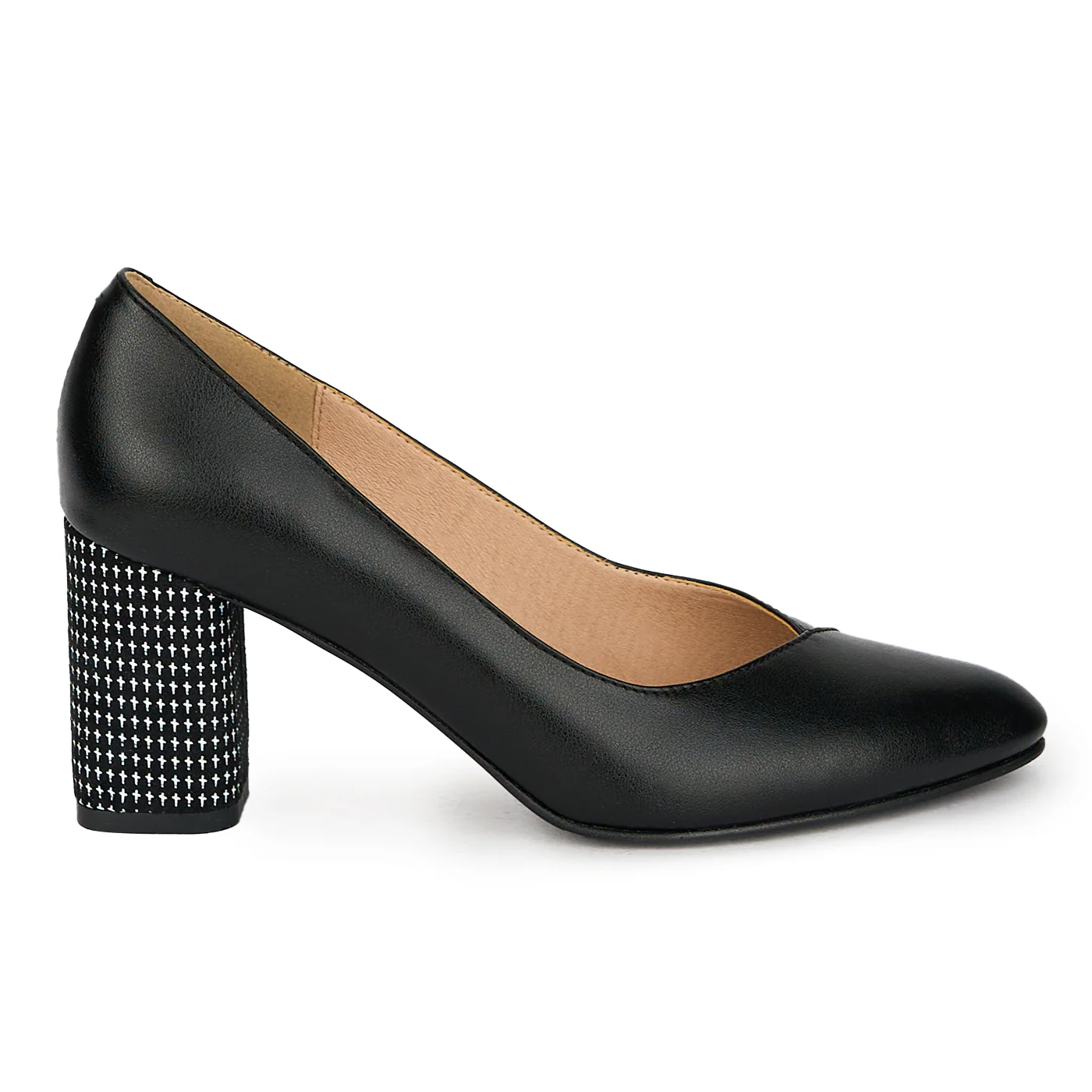 Pantofi dama din piele naturala cu toc gros 8 cm 17851