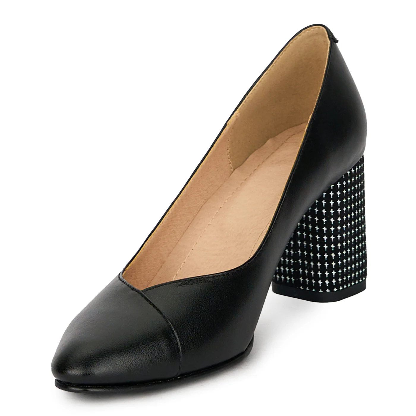 Pantofi dama din piele naturala cu toc gros 8 cm 17851 - Image 3