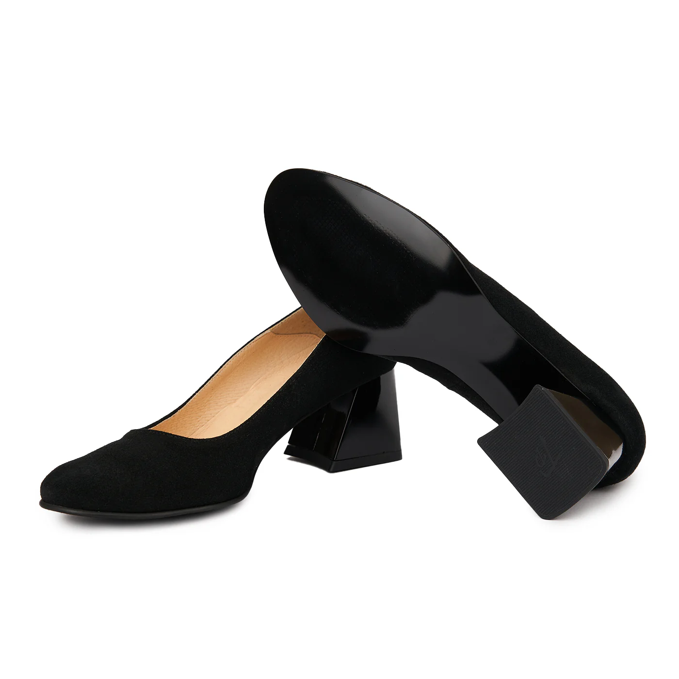Pantofi dama din piele naturala neagra velur 4901 - Image 3