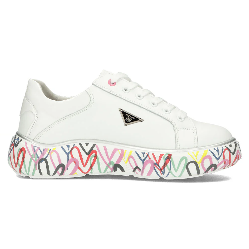 Pantofi dama din piele naturala alba 13018