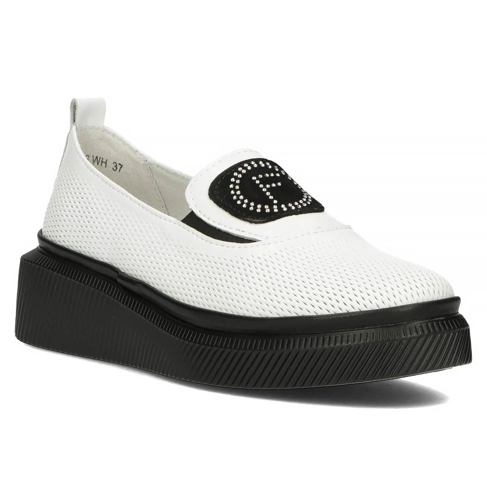 Pantofi dama din piele naturala alba 13058 - Image 2