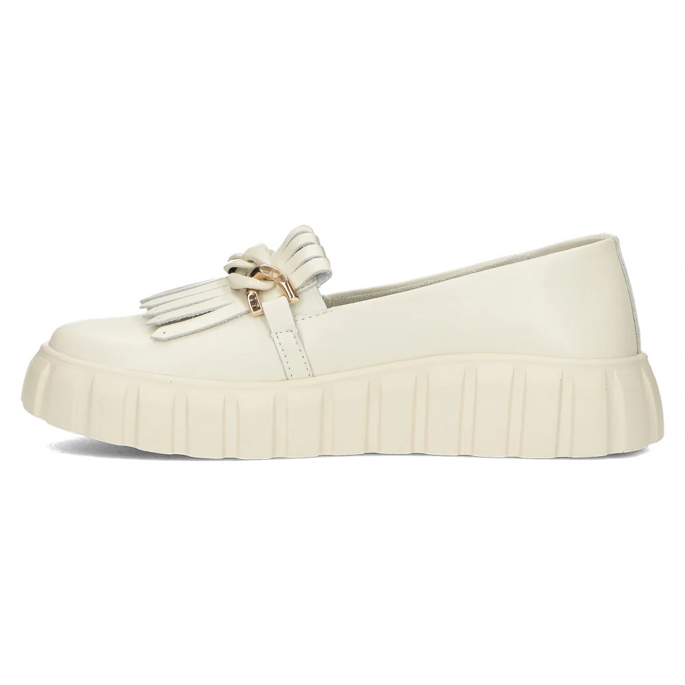 Pantofi dama din piele naturala alba 13059 - Image 3