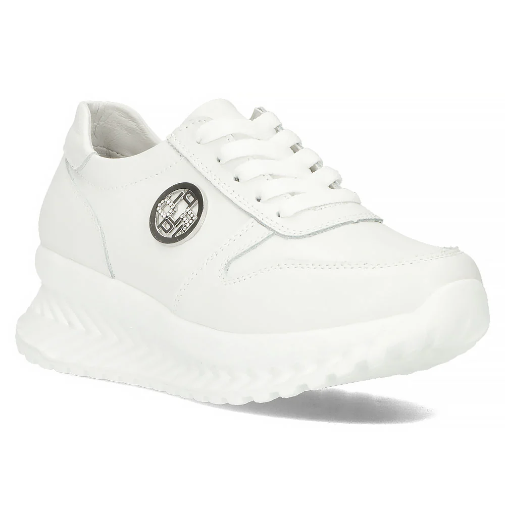 Pantofi dama din piele naturala alba 13136 - Image 2