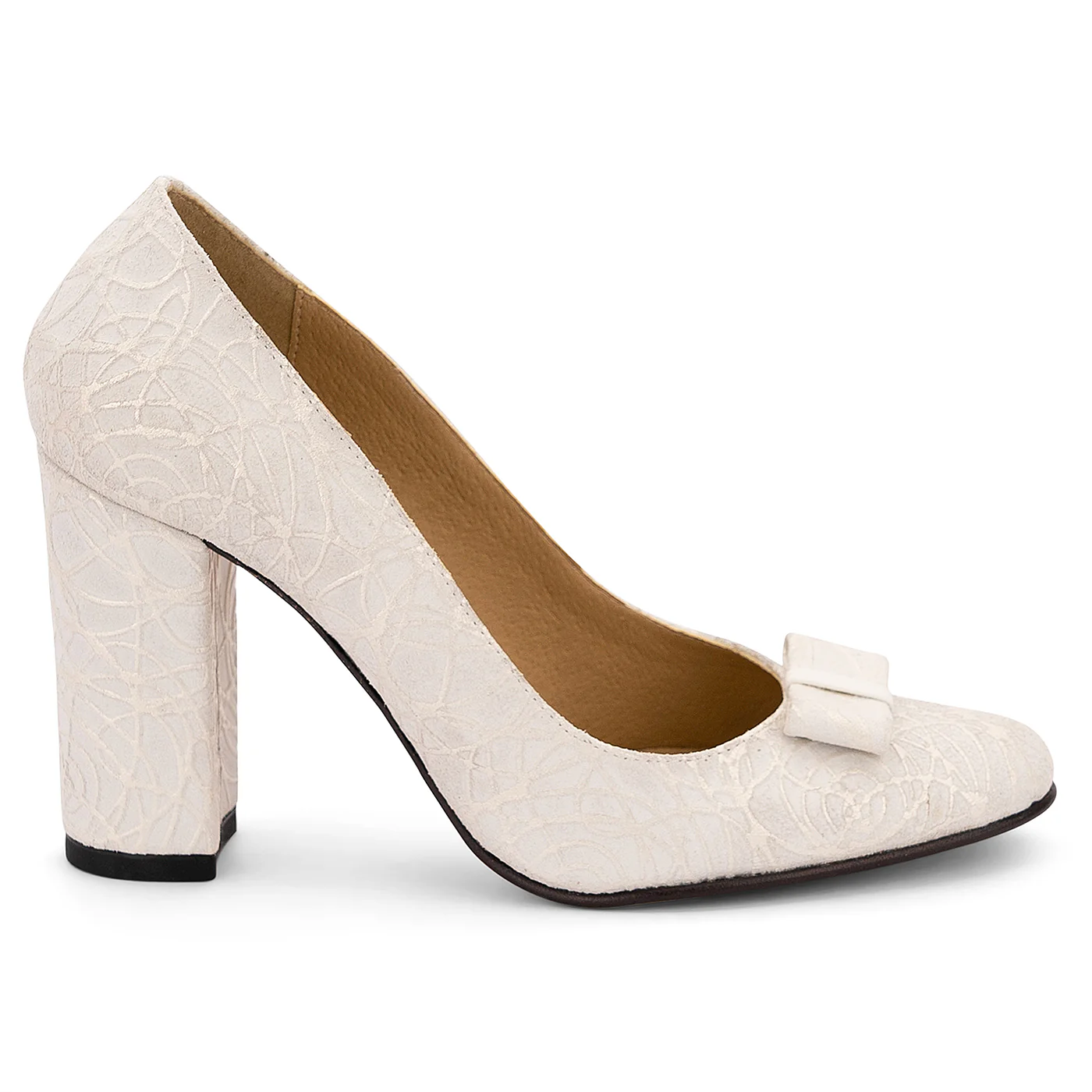 Pantofi dama din piele naturala alba 14069