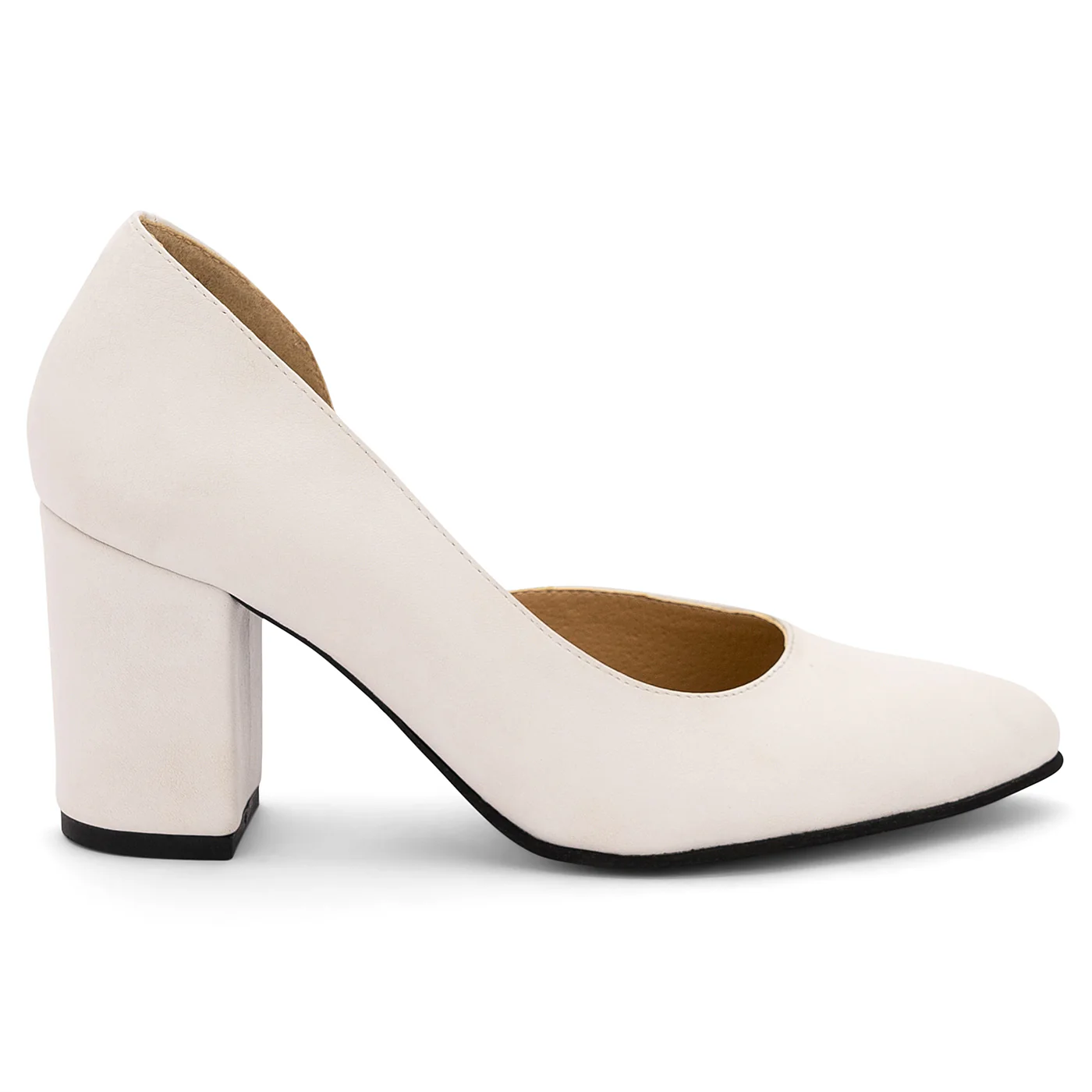 Pantofi dama din piele naturala alba 14094