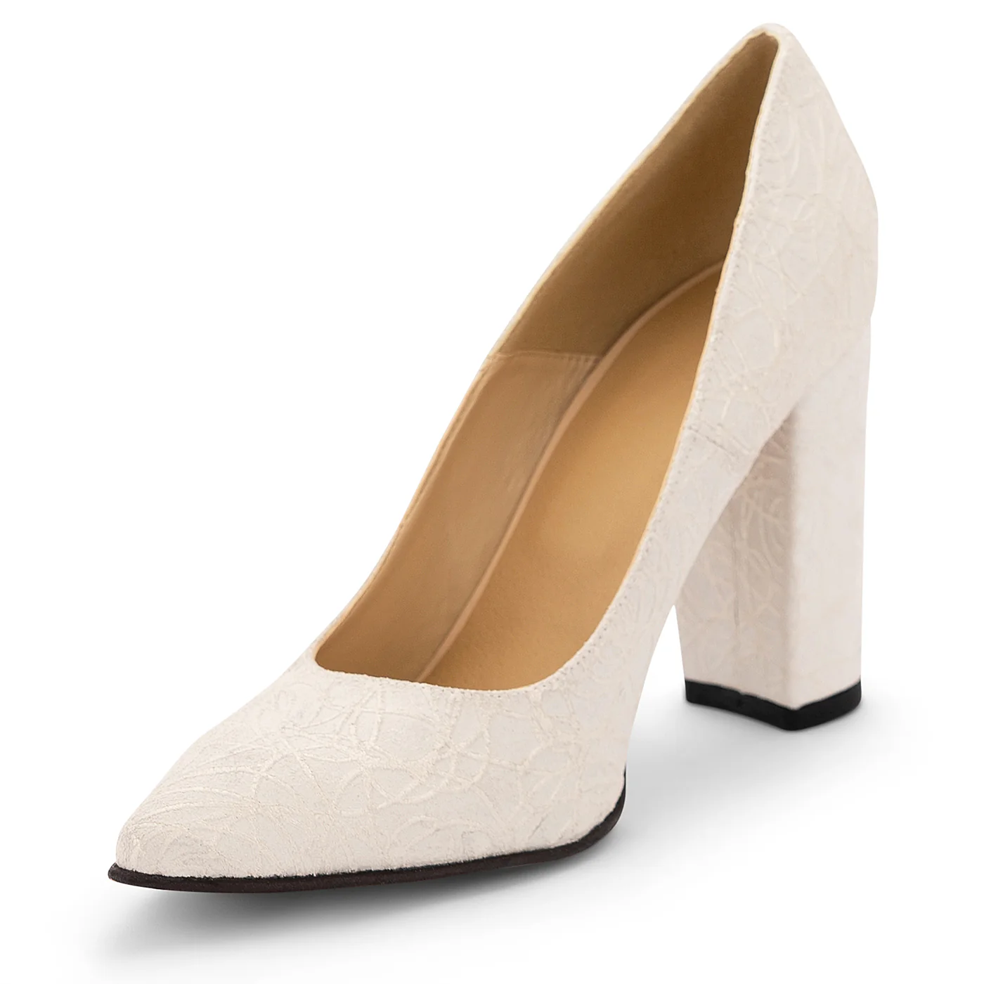 Pantofi dama din piele naturala alba 14096 - Image 3