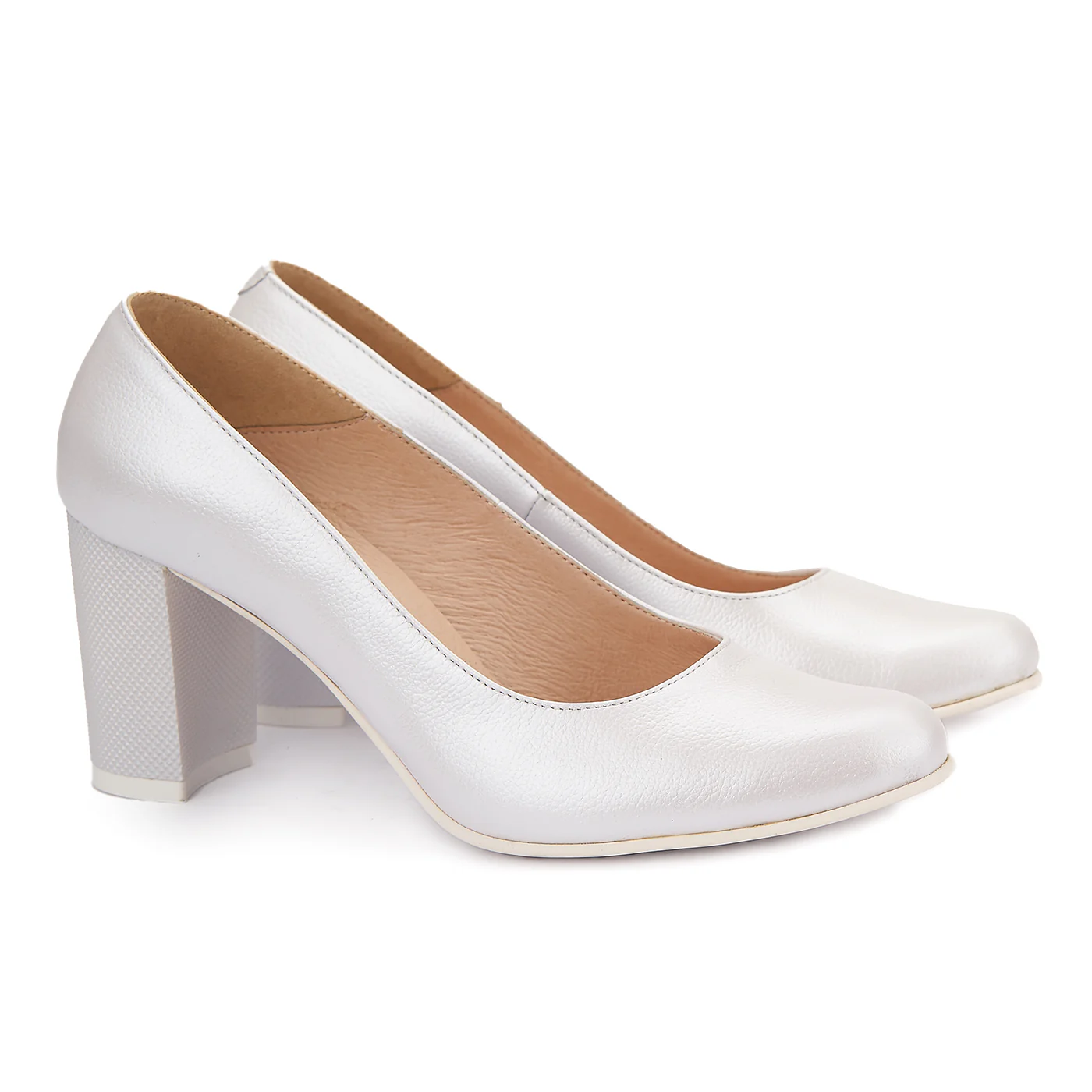 Pantofi dama din Piele Naturala Alba 4123