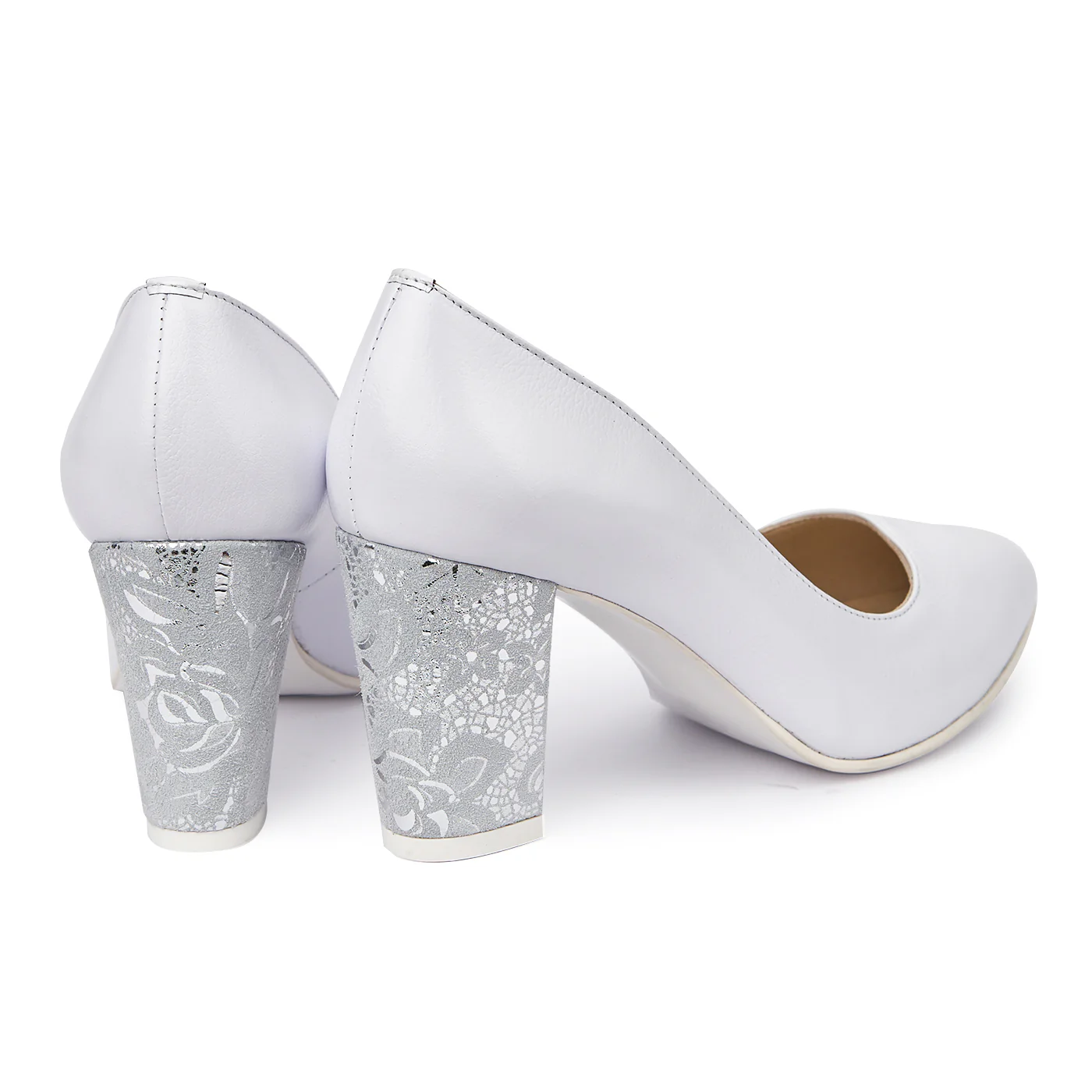 Pantofi dama din piele naturala alba 4998 - Image 2