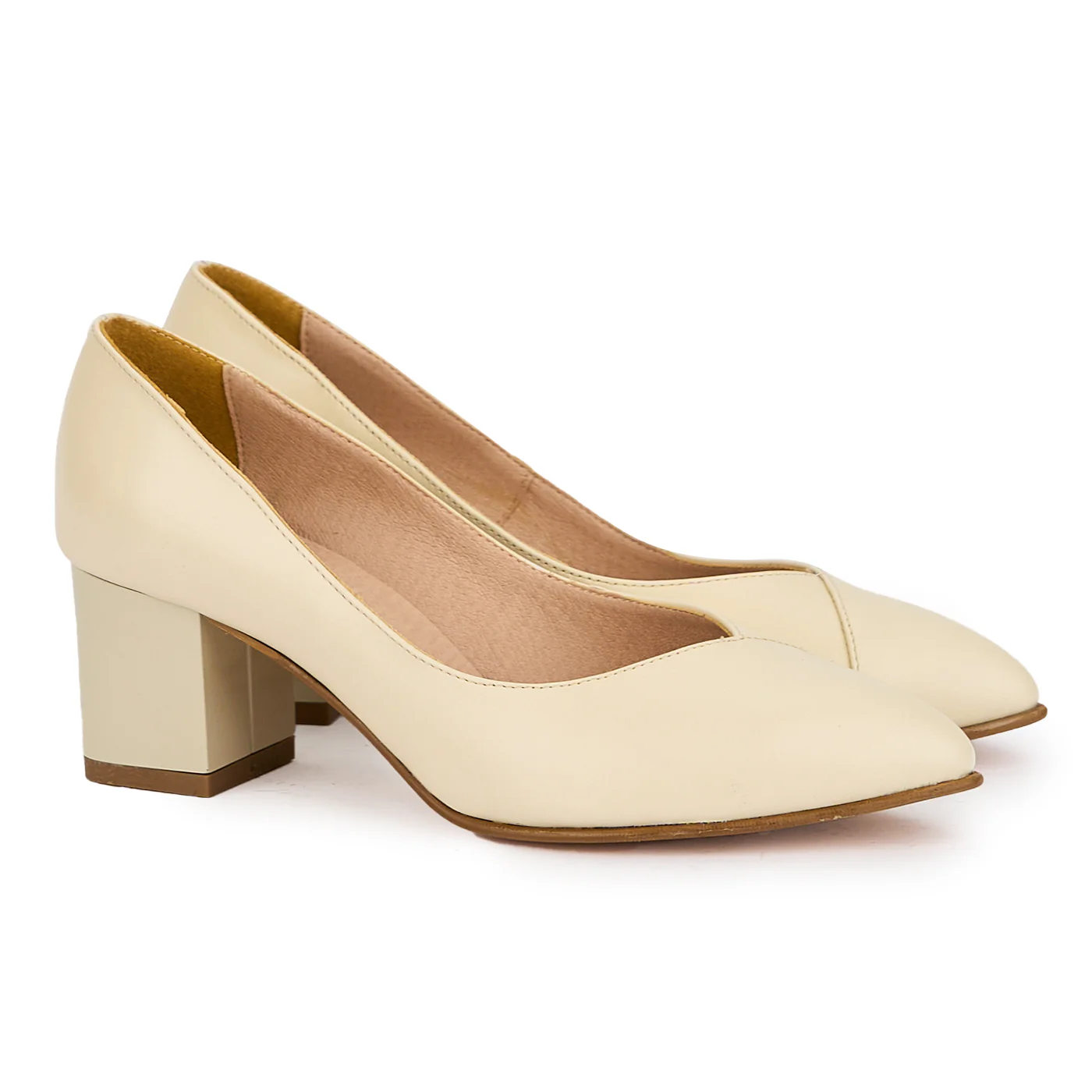 Pantofi dama din piele naturala alba 4999 - Image 4