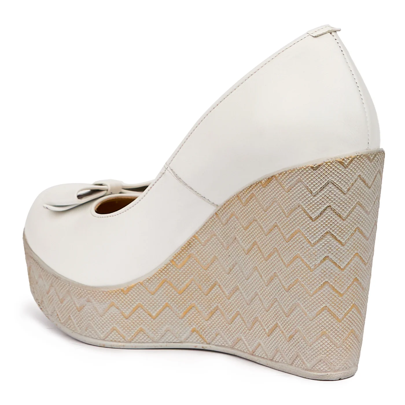 Pantofi dama din piele naturala alba cu platforma 11 cm 14350 - Image 2