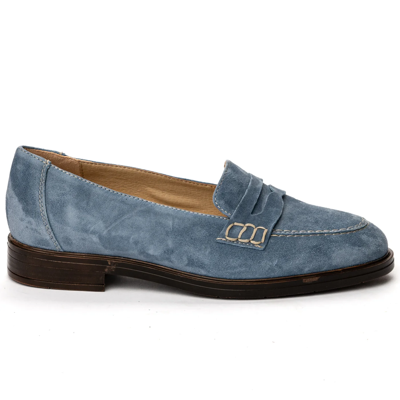 Pantofi dama din piele naturala albastra 13634