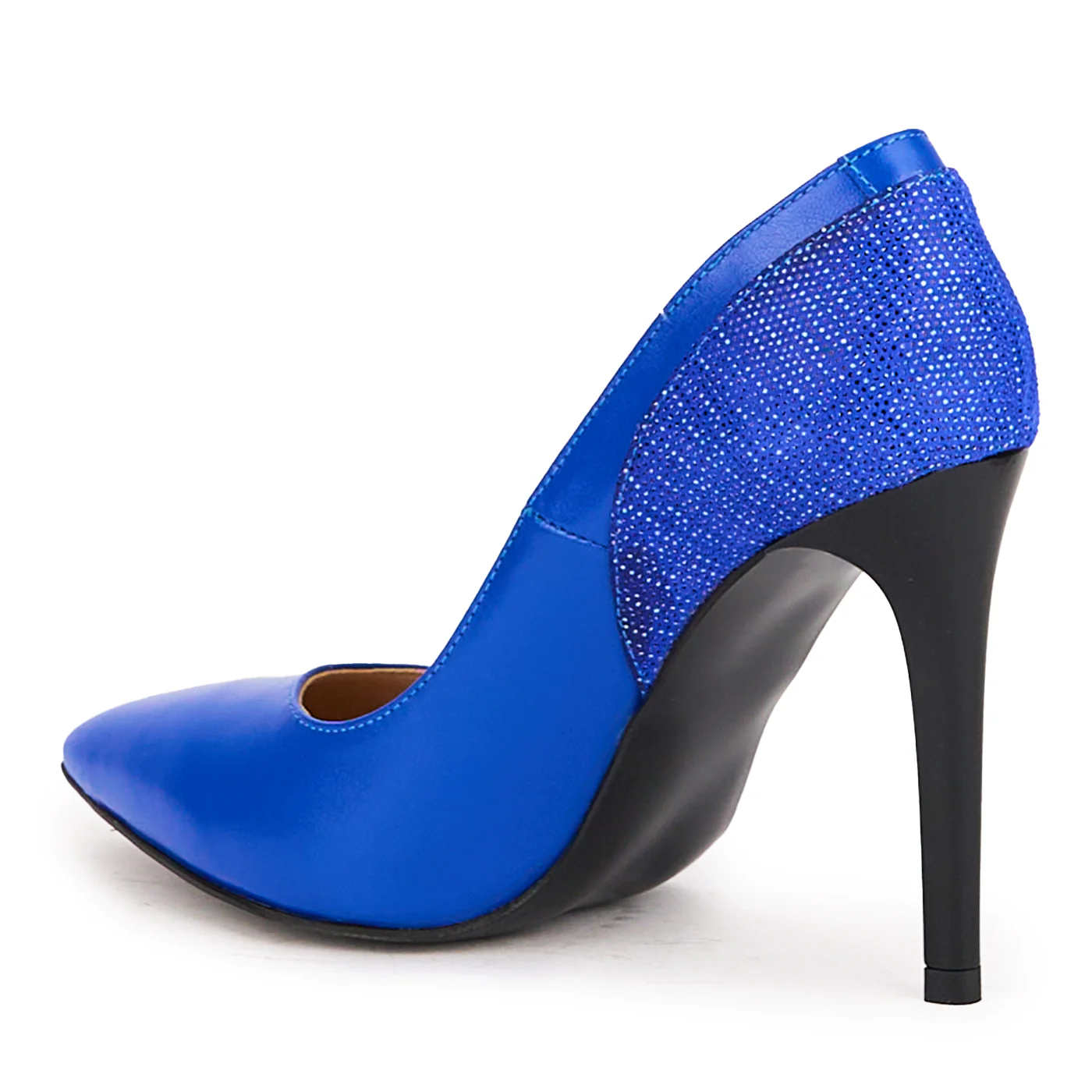 Pantofi dama din piele naturala albastra cu toc subtire 10.5 cm 16727 - Image 2