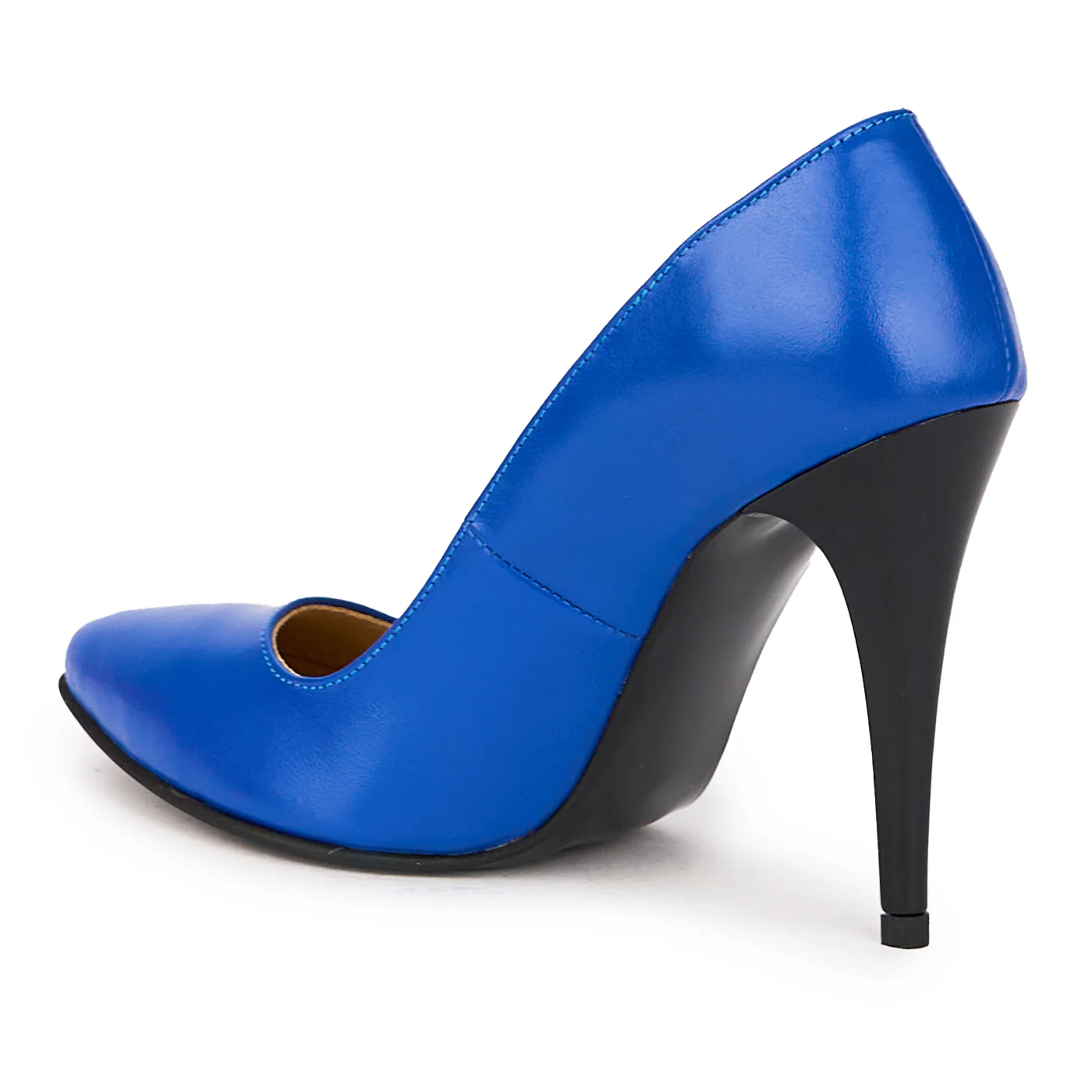 Pantofi dama din piele naturala albastra cu toc subtire 11 cm 15976 - Image 2