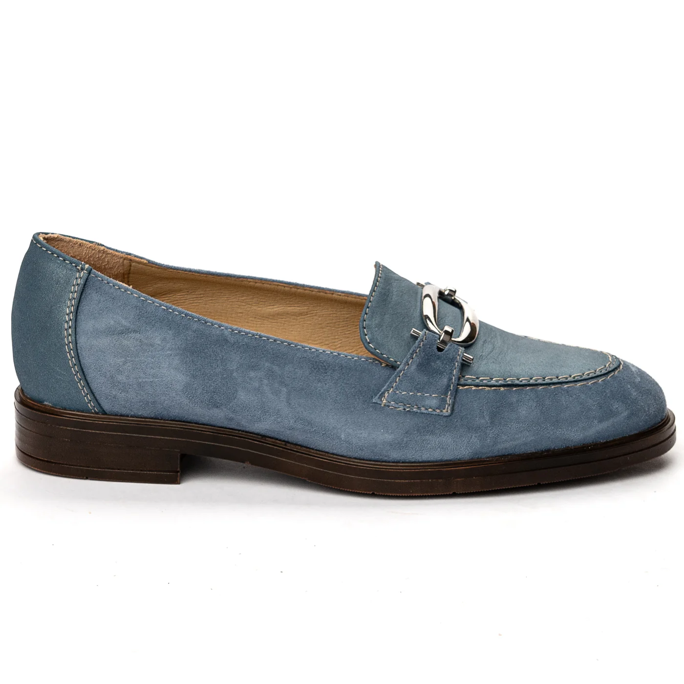 Pantofi dama din piele naturala albastru 13627