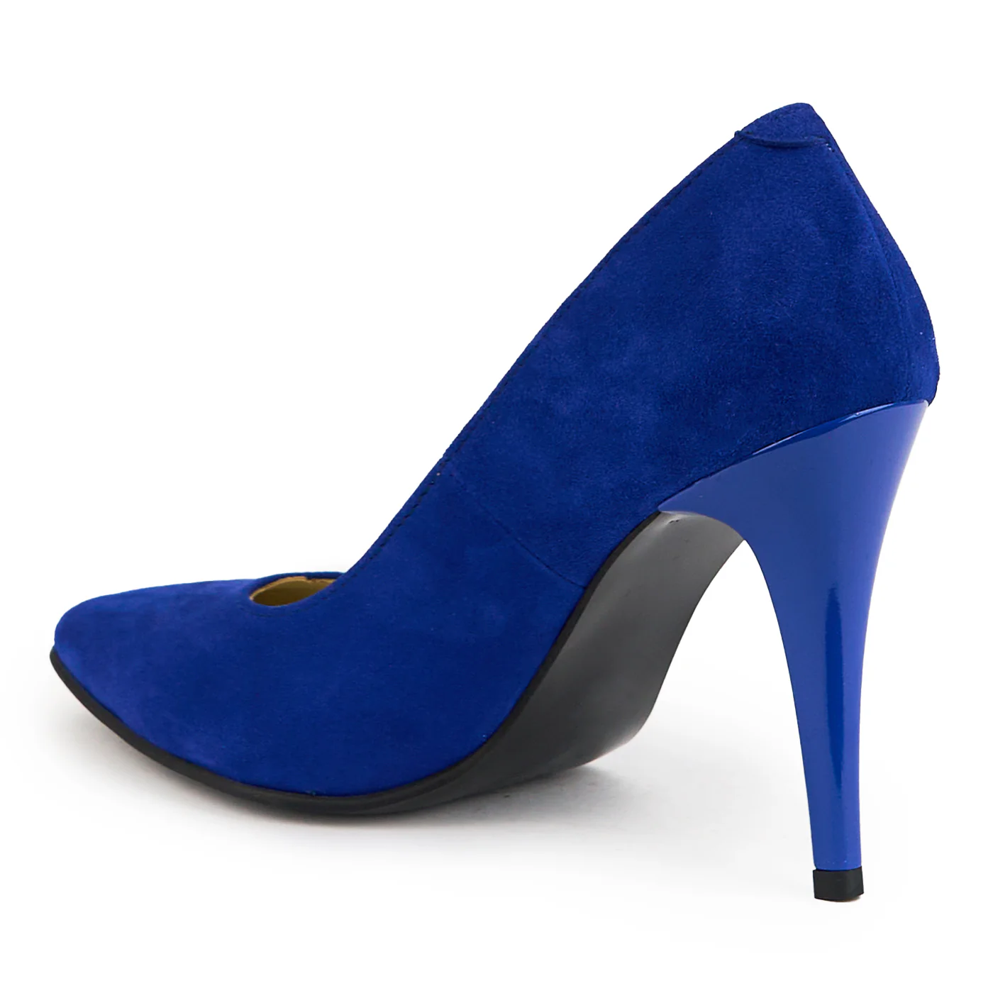 Pantofi dama din piele naturala albastru cu toc subtire 10 cm 14870 - Image 2