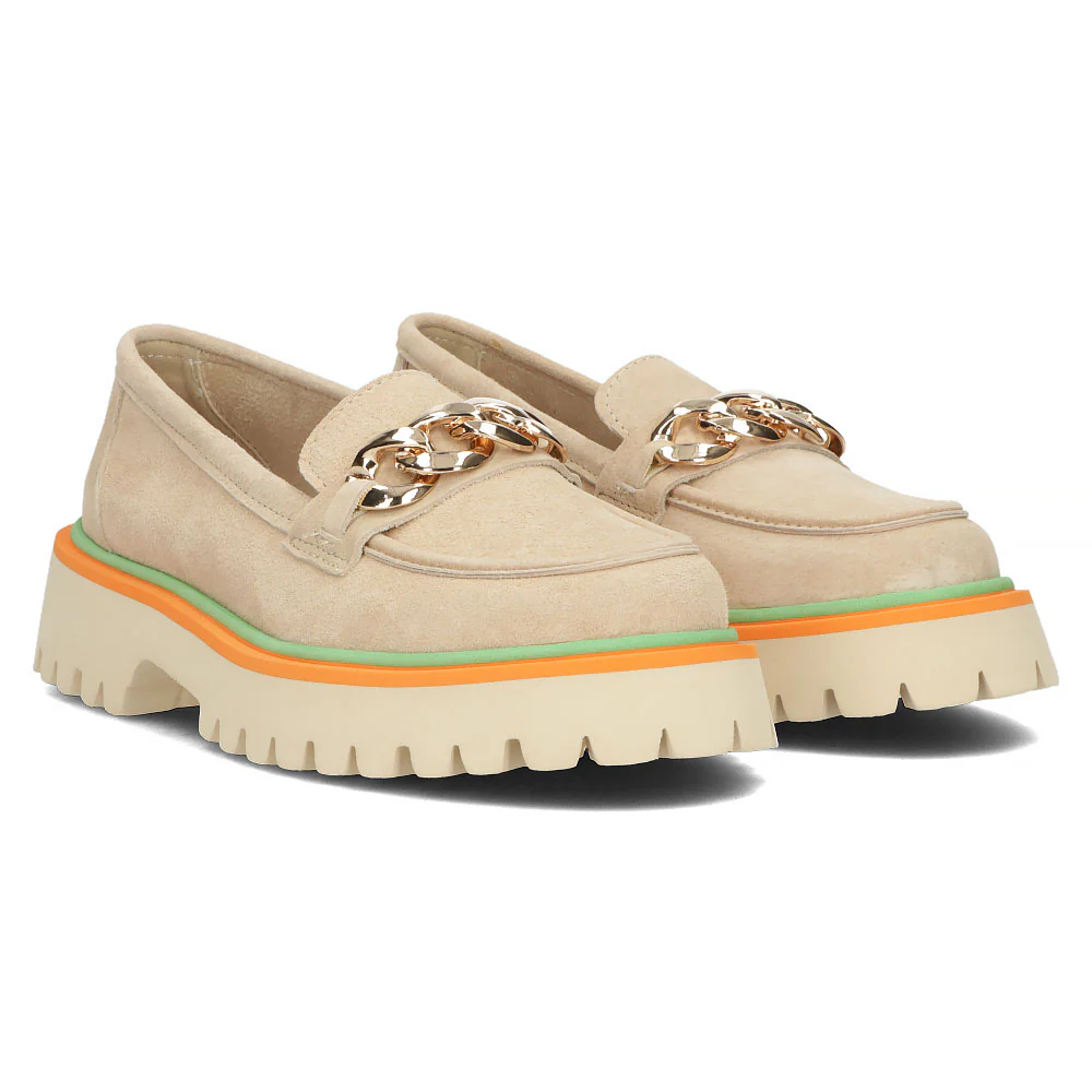 Pantofi dama casual din piele naturala bej 13025 - Image 5