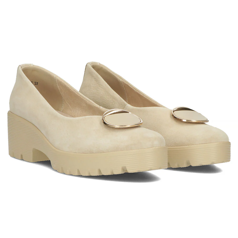 Pantofi dama din piele naturala bej 13048 - Image 4