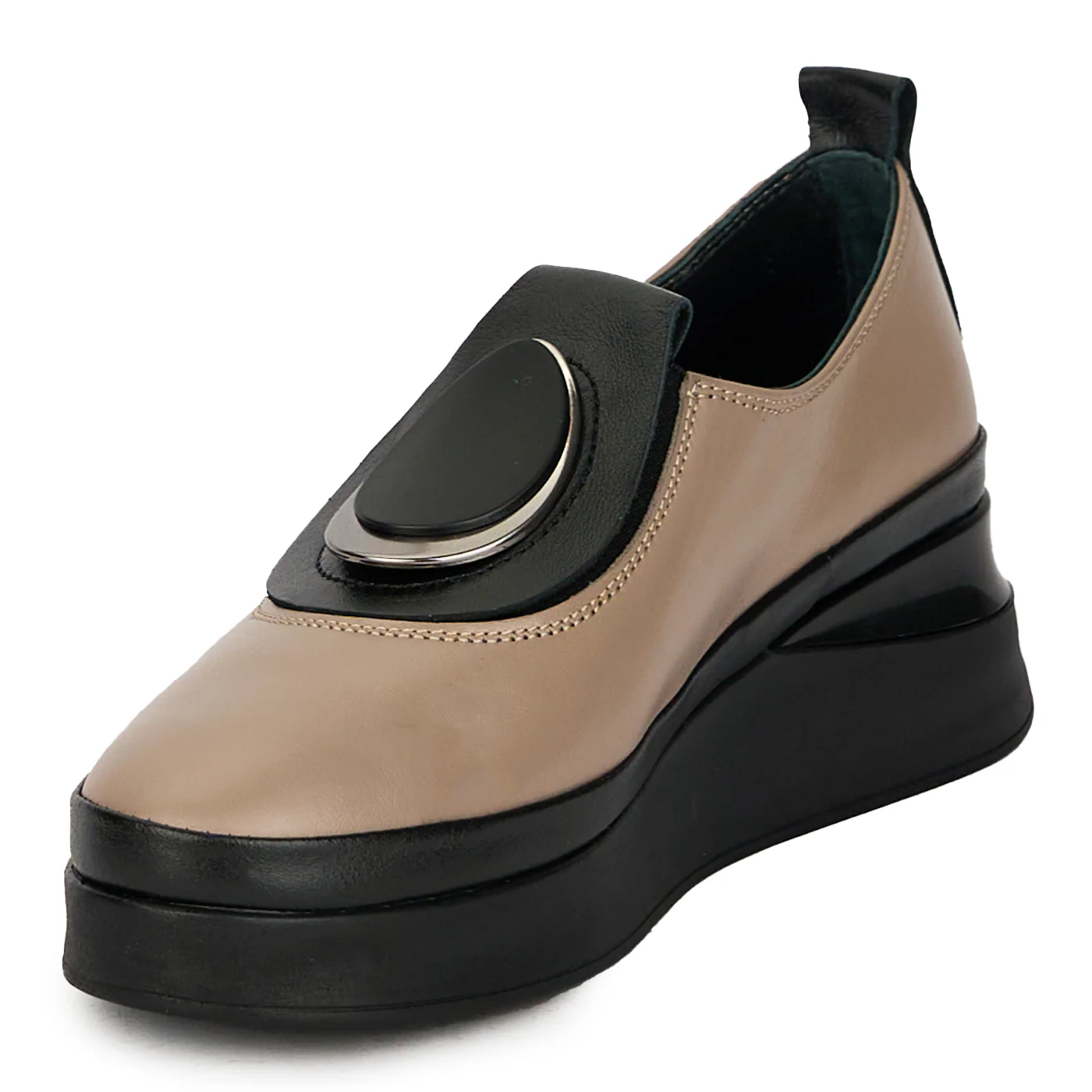 Pantofi dama din piele naturala bej 17843 - Image 3