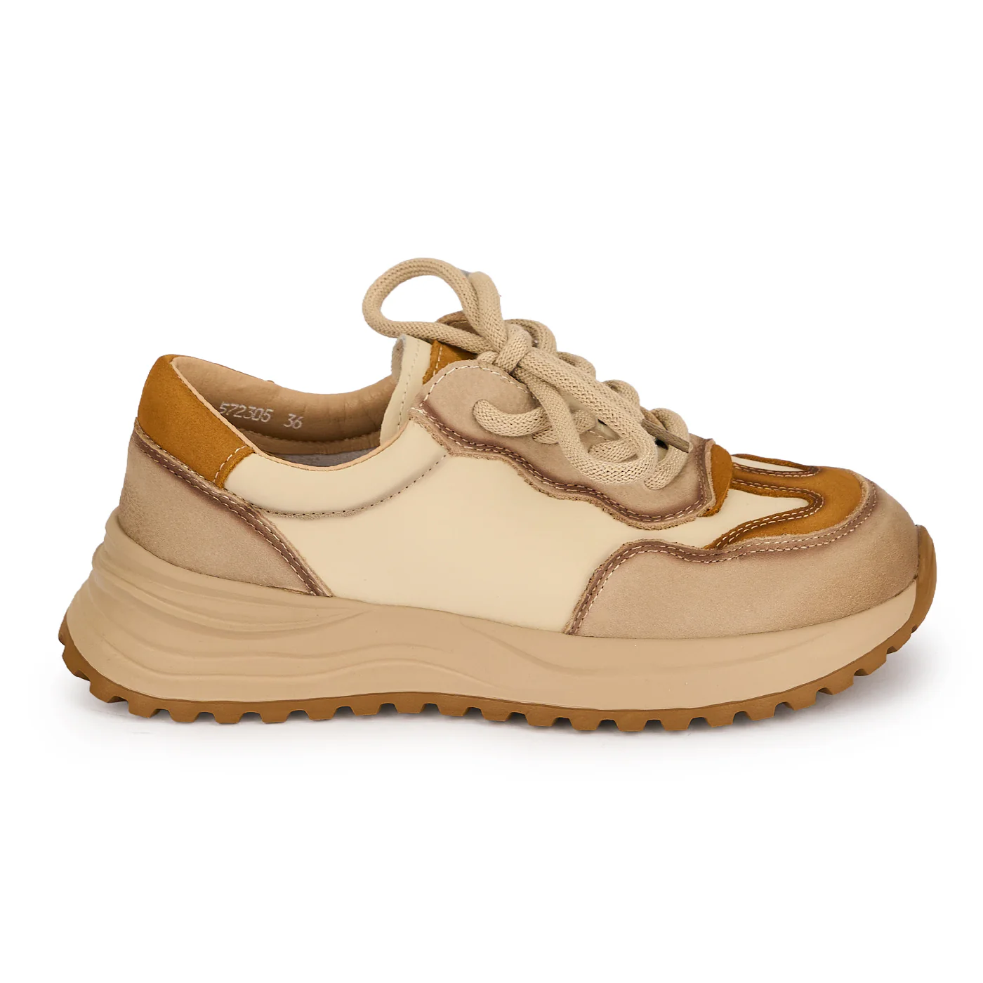Pantofi dama din piele naturala bej 19533