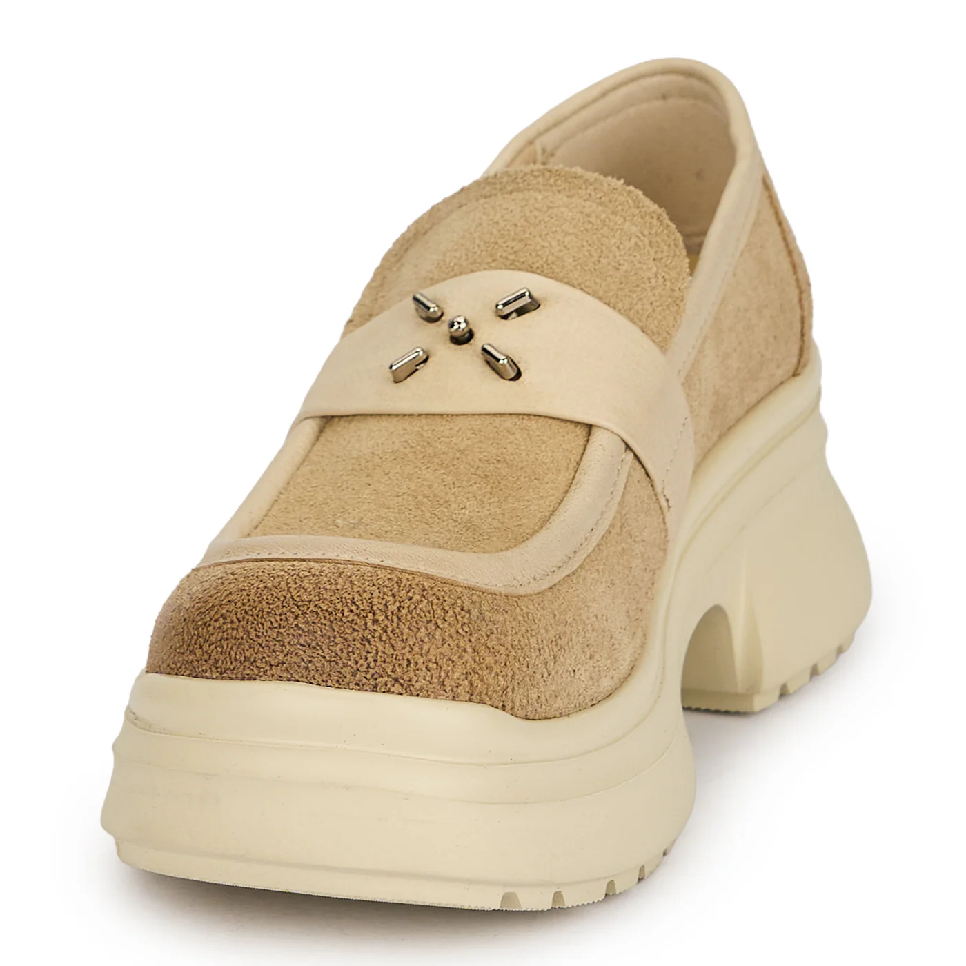 Pantofi dama din piele naturala bej cu talpa inalta 5.5 cm 19509 - Image 3