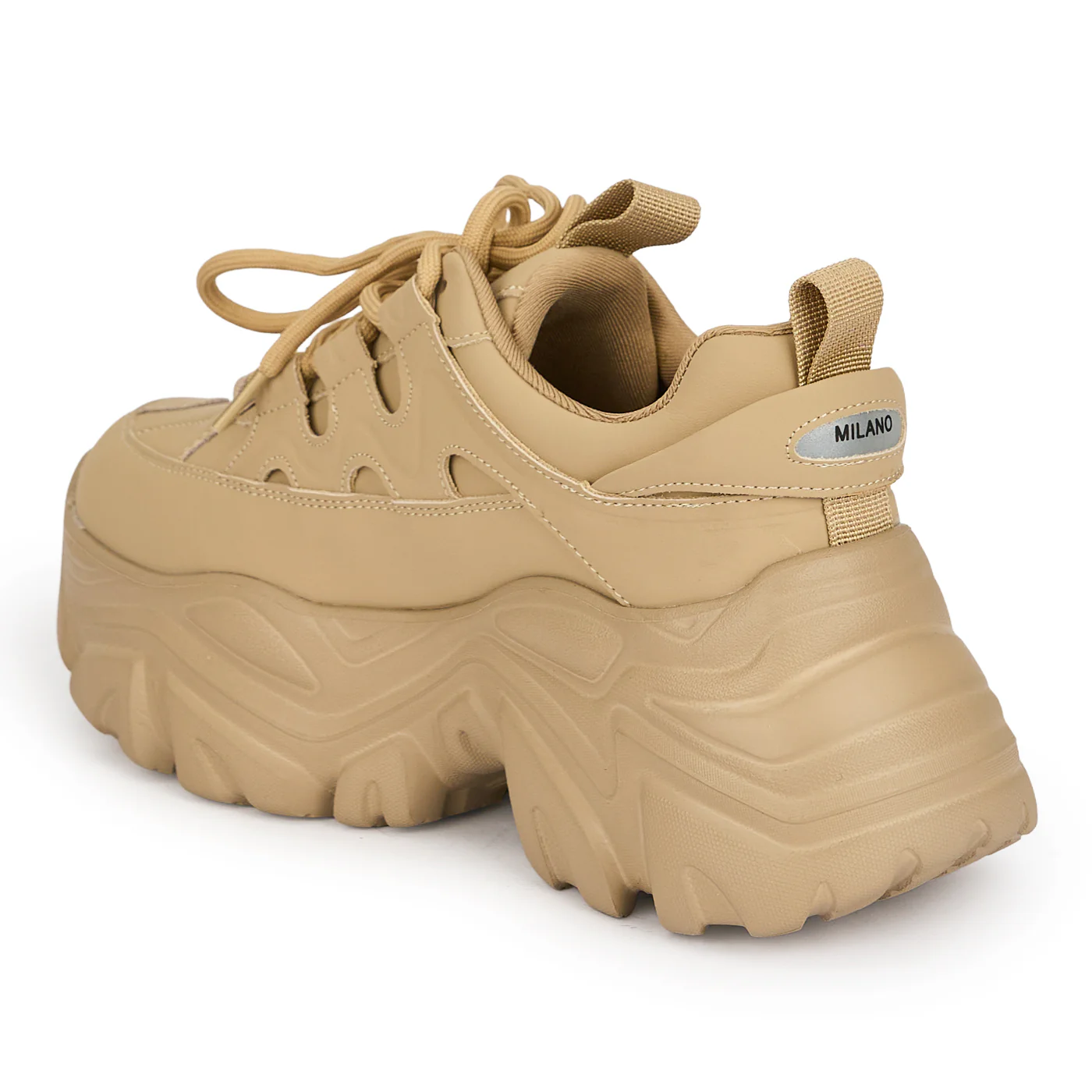 Pantofi dama din piele naturala bej cu talpa inalta 7 cm 19060 - Image 2