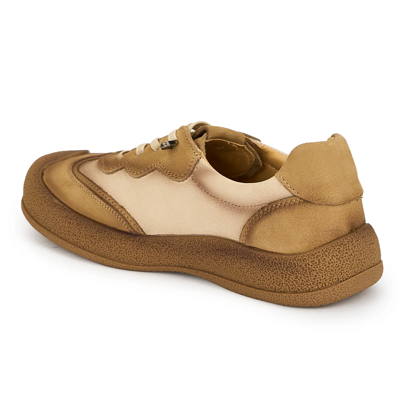 Pantofi dama din piele naturala bej cu talpa joasa 19276 - Image 2