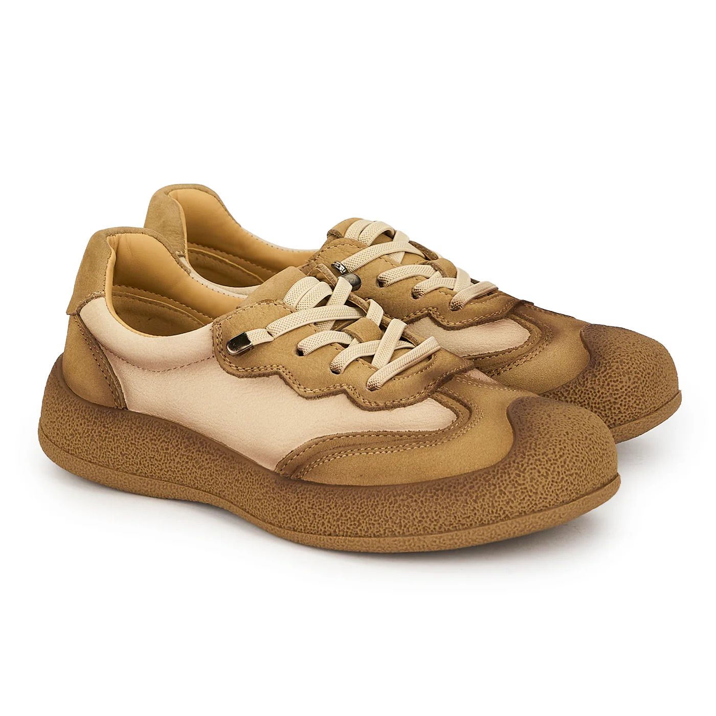 Pantofi dama din piele naturala bej cu talpa joasa 19276 - Image 4