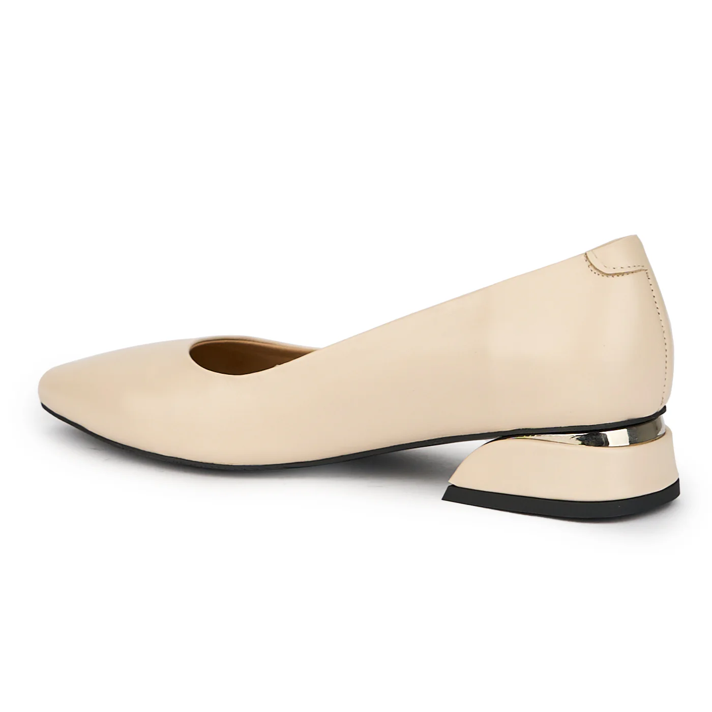 Pantofi dama din piele naturala bej cu toc mic 3 cm 15664 - Image 2