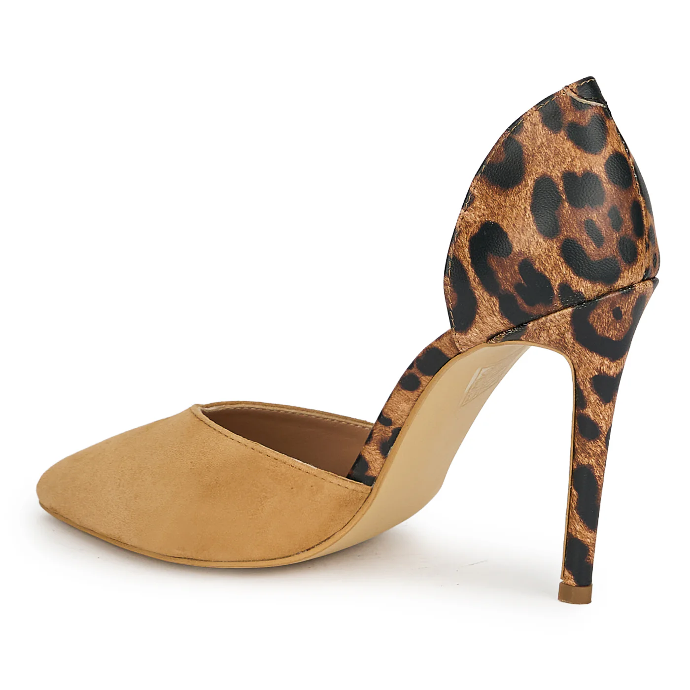 Pantofi dama din piele naturala bej cu toc subtire 10.5 cm 19226 - Image 2