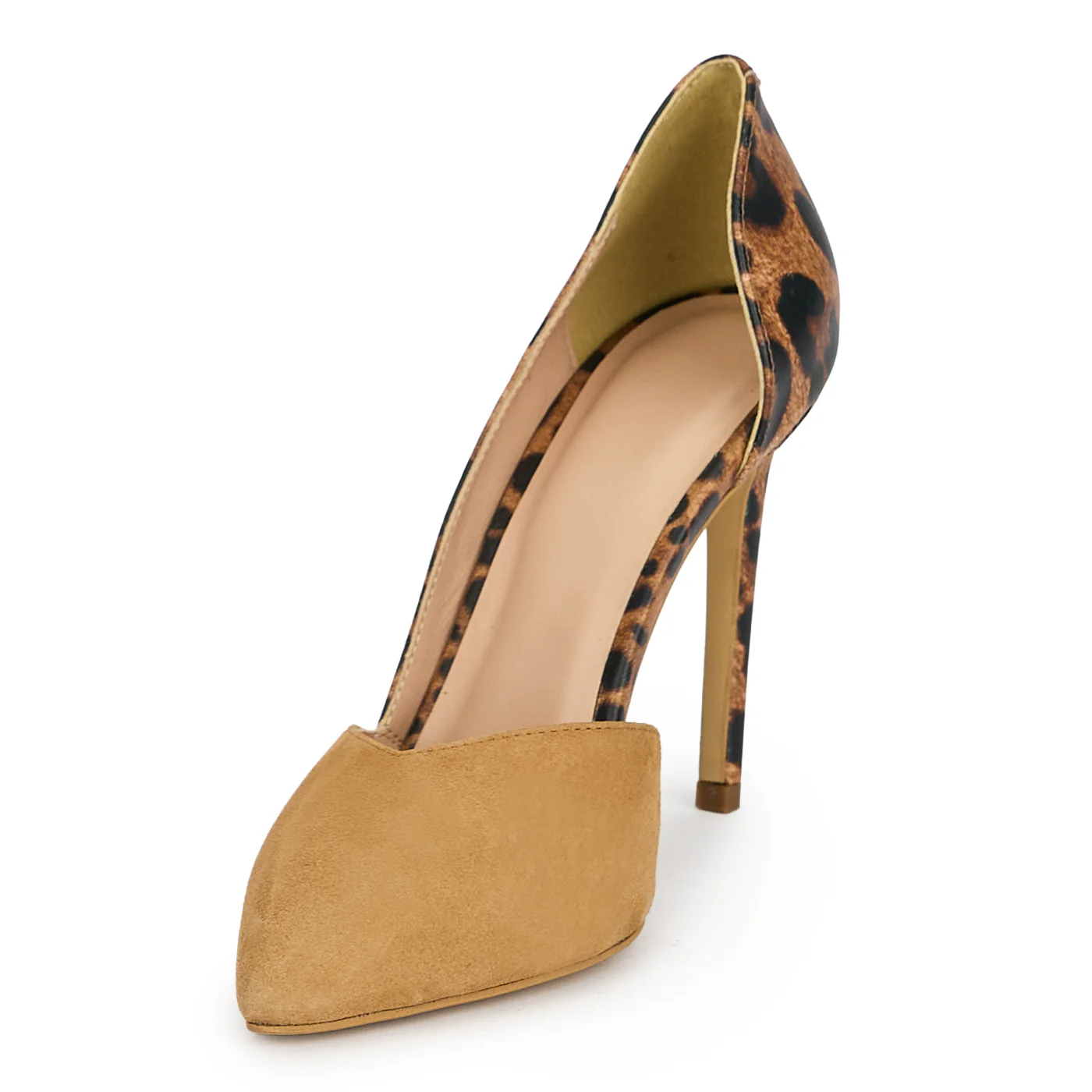 Pantofi dama din piele naturala bej cu toc subtire 10.5 cm 19226 - Image 3