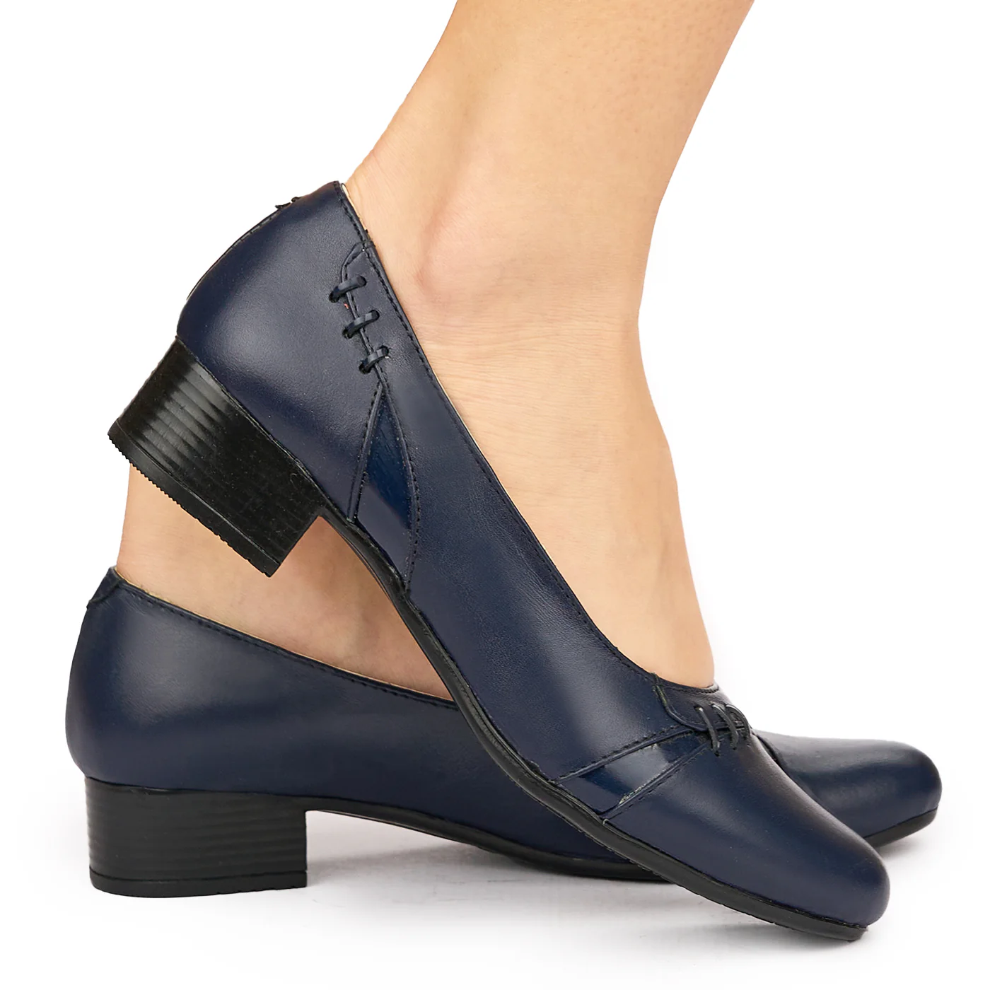 Pantofi dama din piele naturala bleumarin 1200