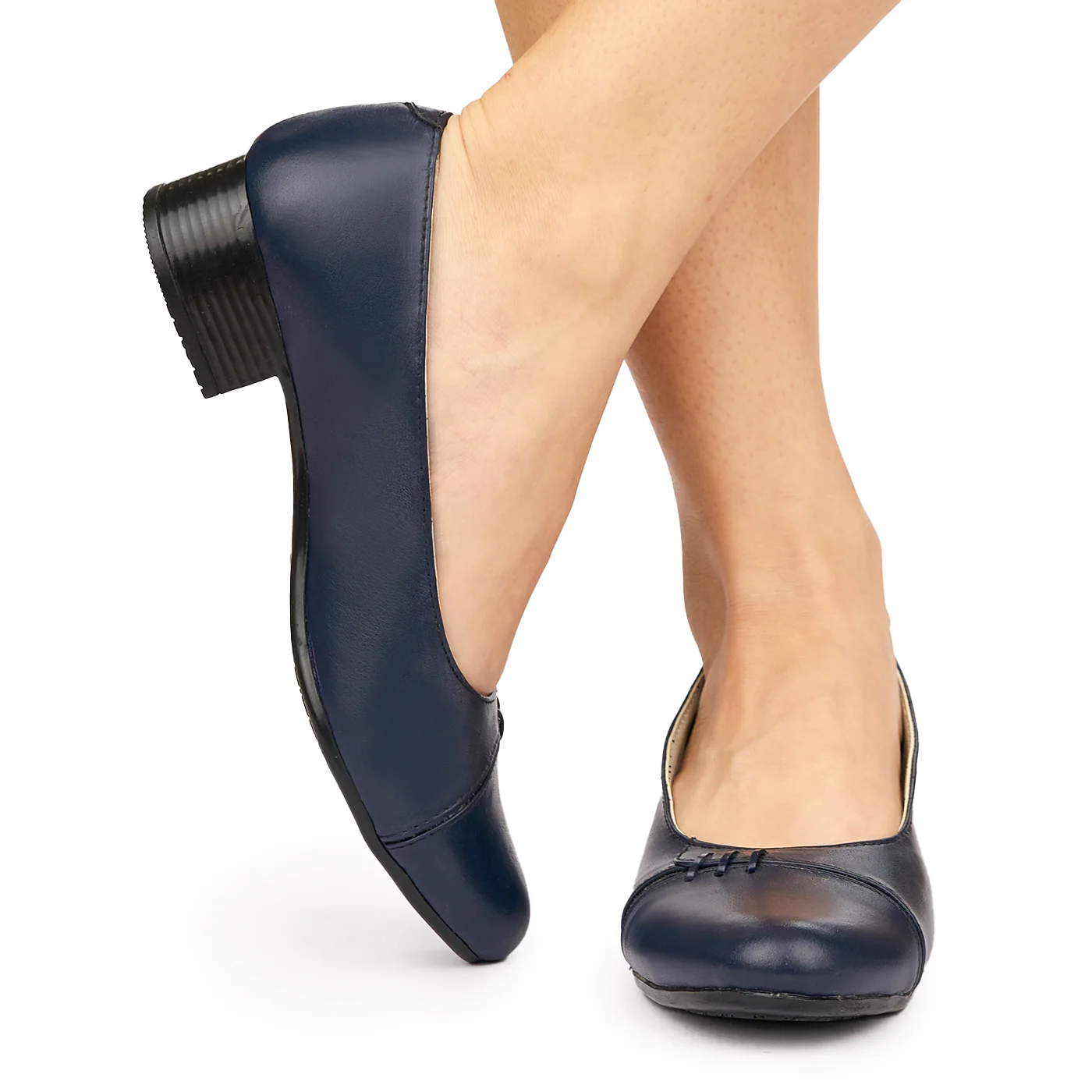 Pantofi dama din piele naturala bleumarin 1200 - Image 3